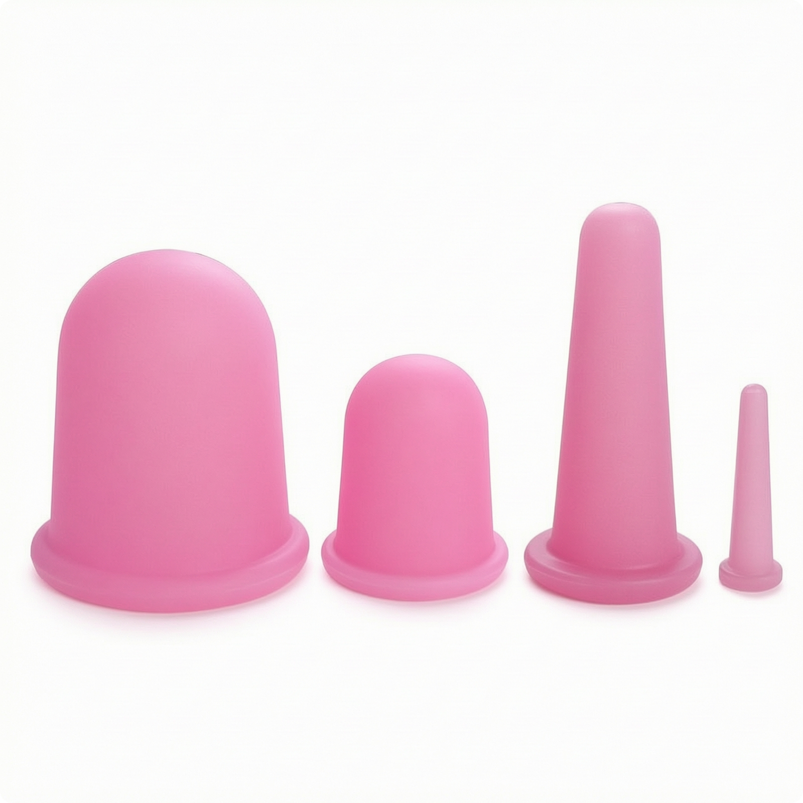 4 Pieces Vacuum Cupping Set Strong Suction Silicone Cupping Cups Long-Lasting