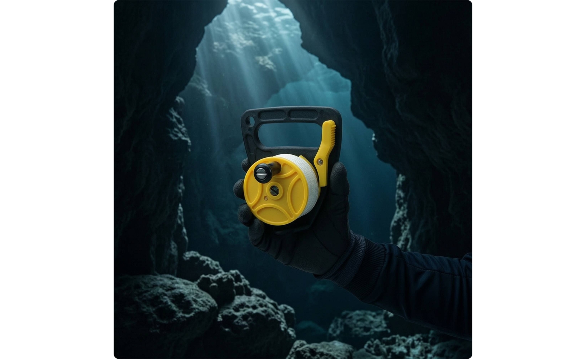 Scuba Diving Line Reel Hand-Held Dive Reel with Handle Compact for Cave Divers