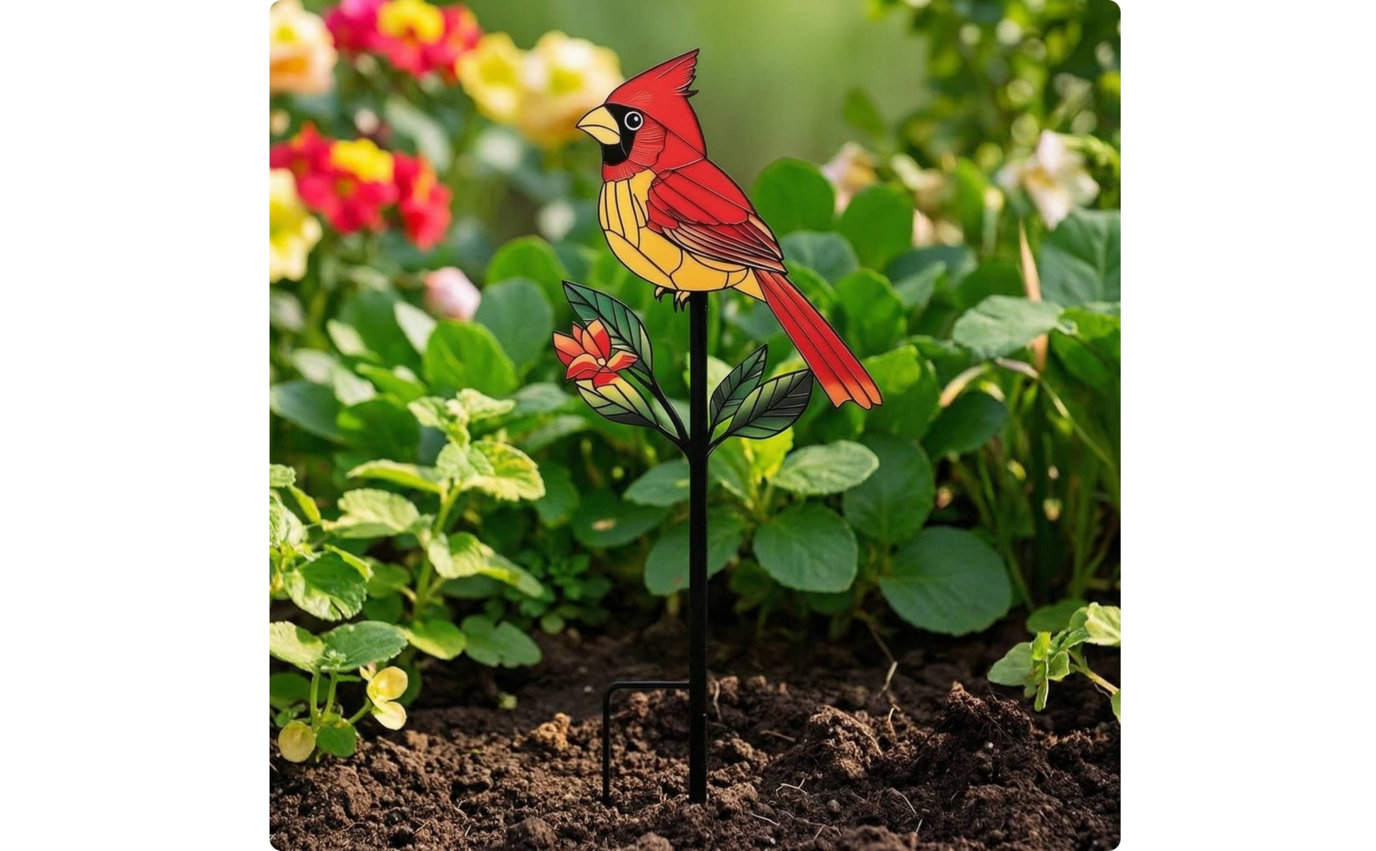 Metal Garden Stake with Bird Design Outdoor Bird Garden Stake Decorative