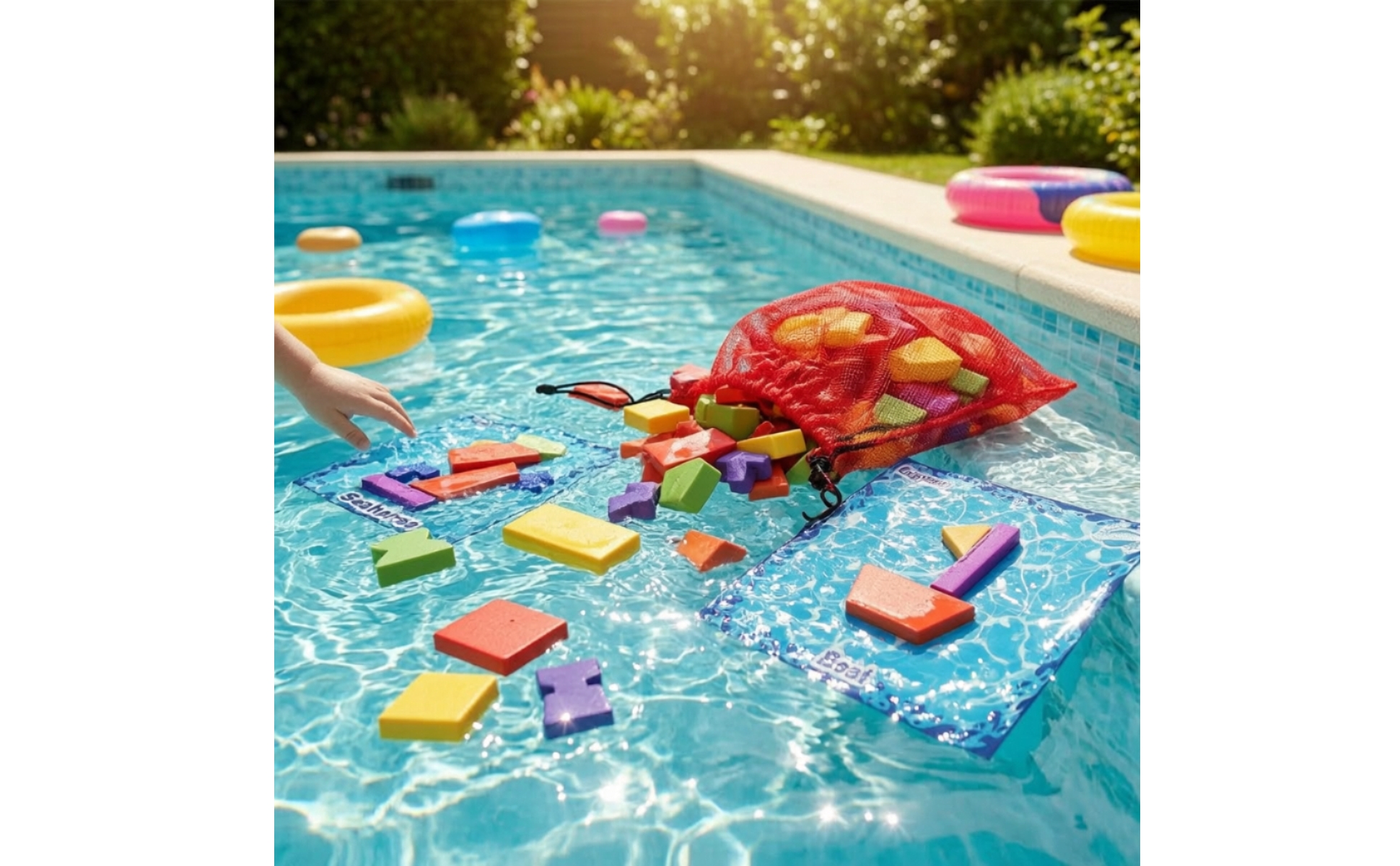 Pool Puzzle with Challenge Cards Waterproof Underwater Puzzle Educational
