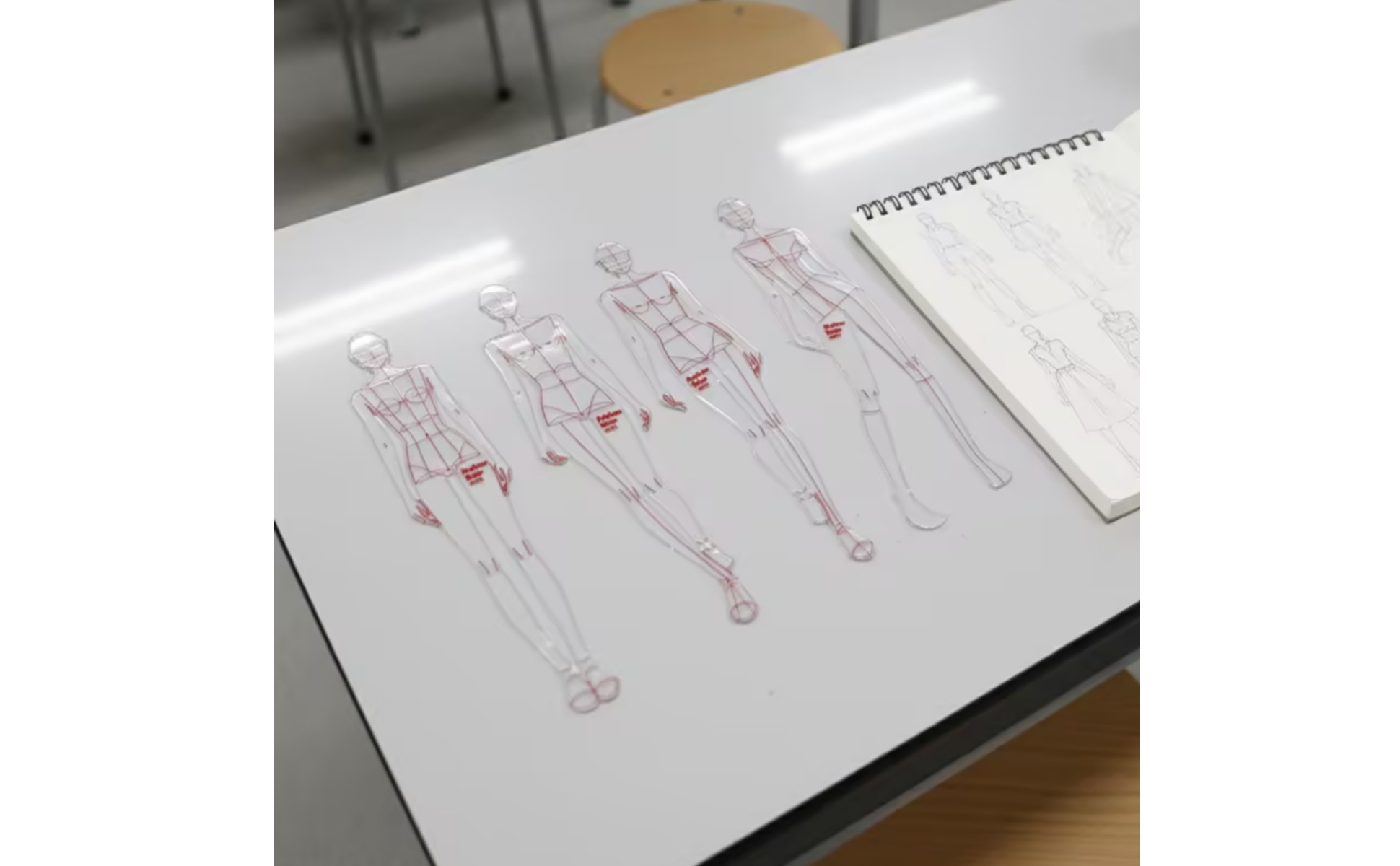 4 Pieces Fashion Figure Template Time-Saving Body Template Ruler Flat