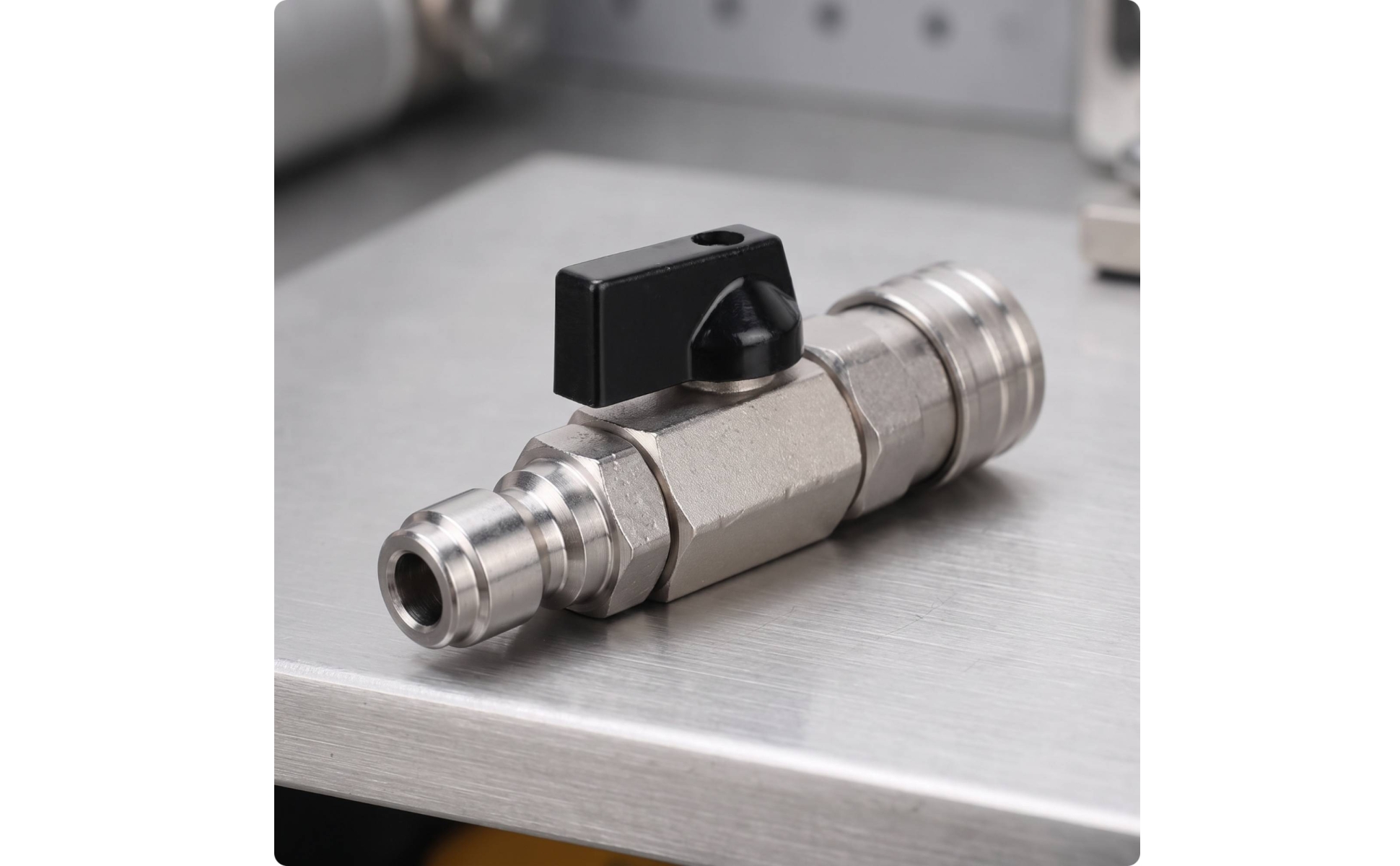 Inline Shut-off Valve Metal Ball Valve with Quick Connect Fittings Compact