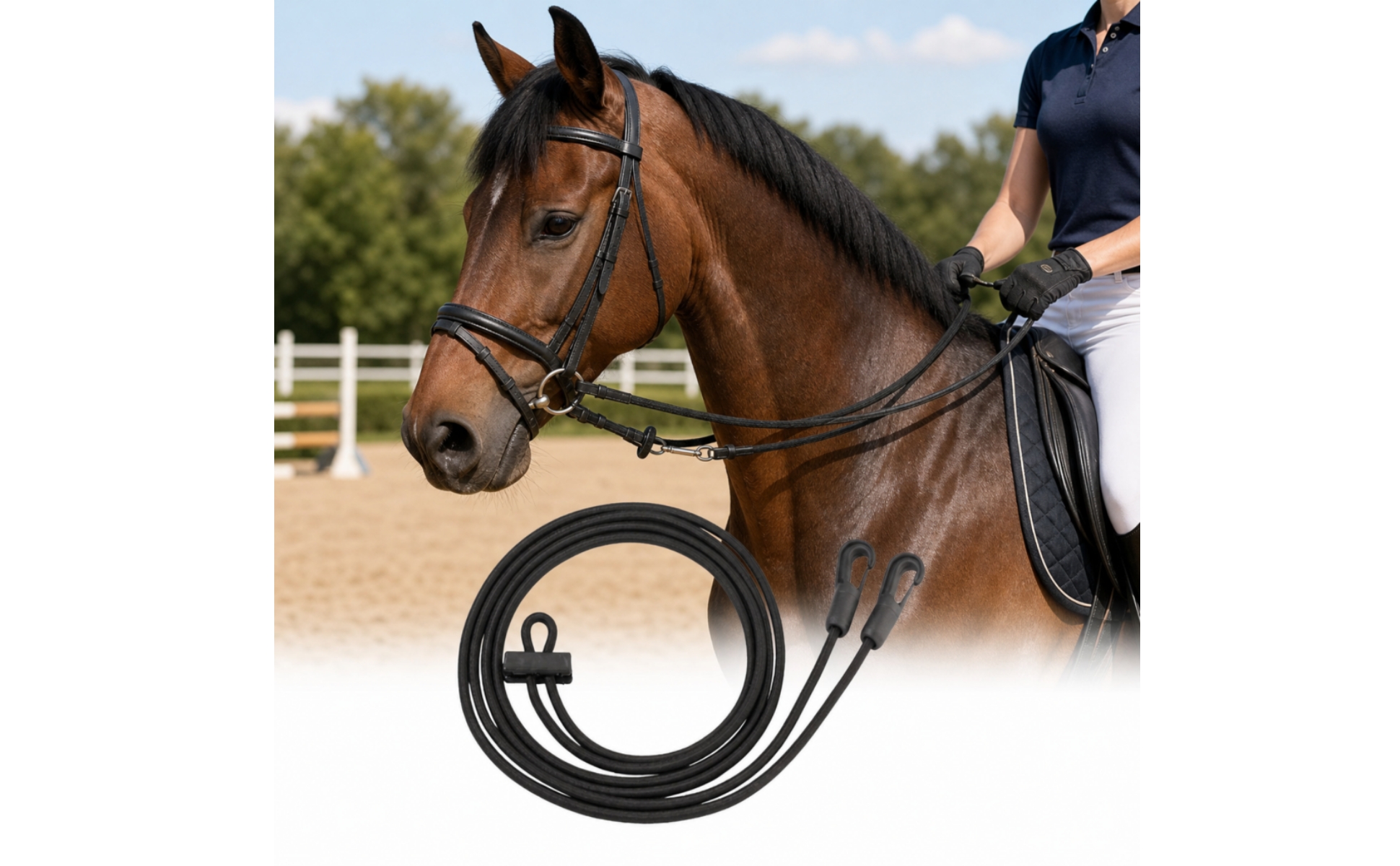 Elastischer Ausbinder mit Karabinerhaken elastisch elastischer Hilfszügel