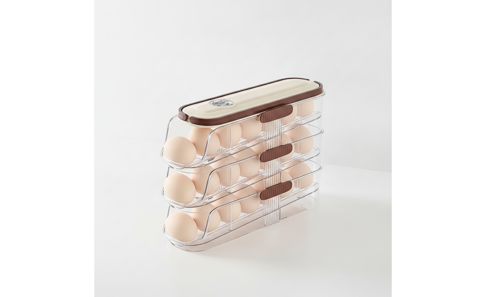 Egg Drawer Three-Layer Egg Holder with Drawer Transparent for Kitchen Counter