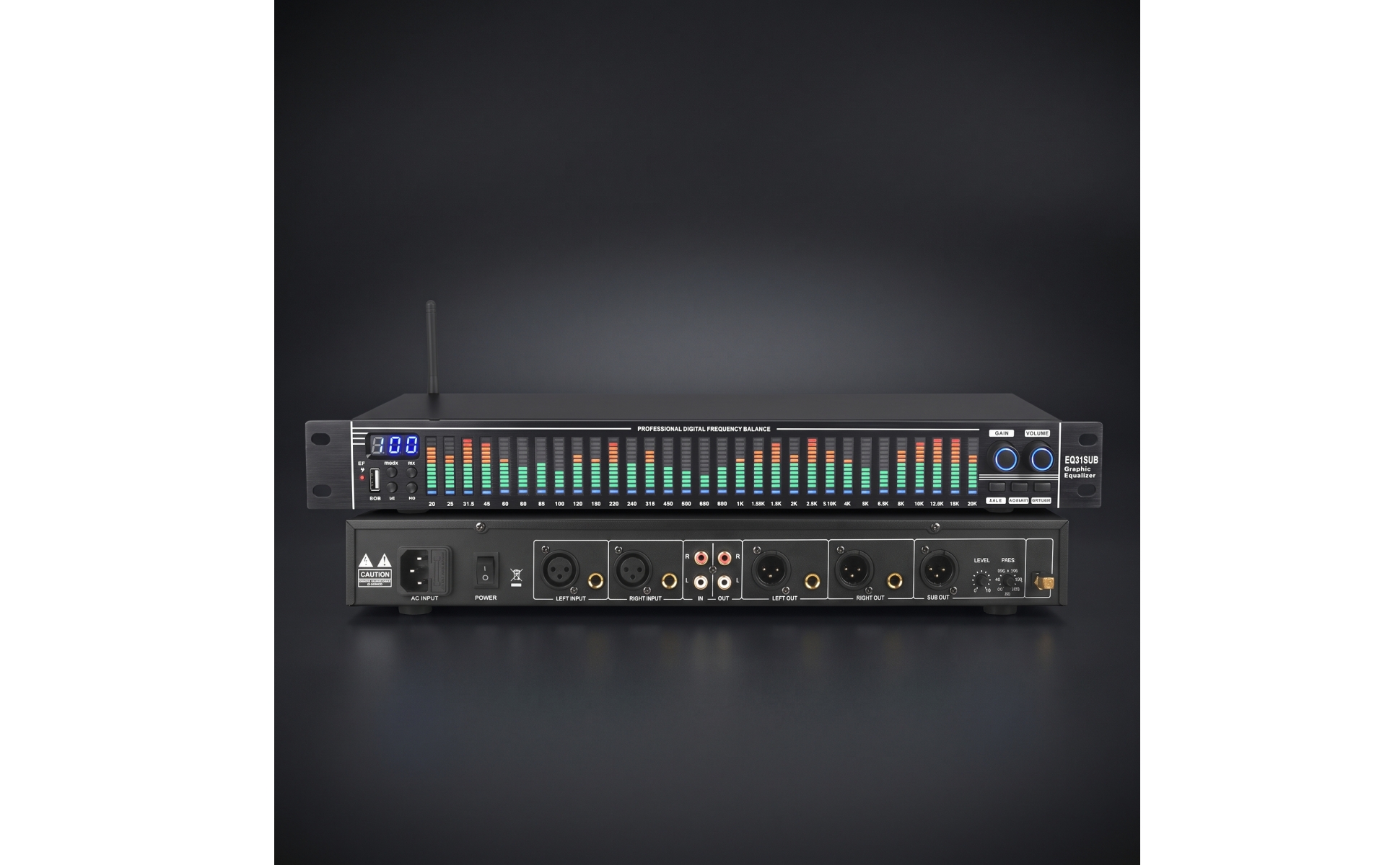 Égaliseur Numérique Rackable Égaliseur avec Sortie Caisson de Basses pour DJs