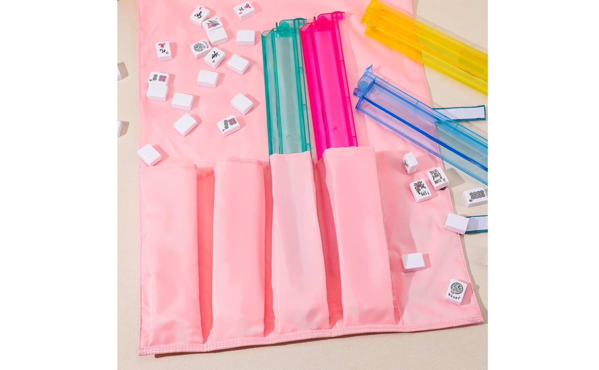 Mahjong-Aufbewahrungstasche Rollbar Mahjong-Tasche Faltbar für Reisen, Zuhause