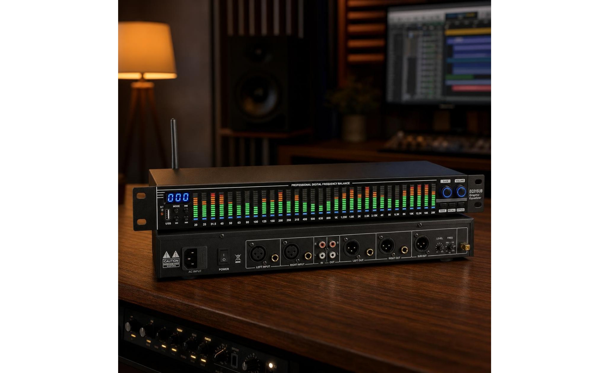 Égaliseur Numérique Rackable Égaliseur avec Sortie Caisson de Basses pour DJs