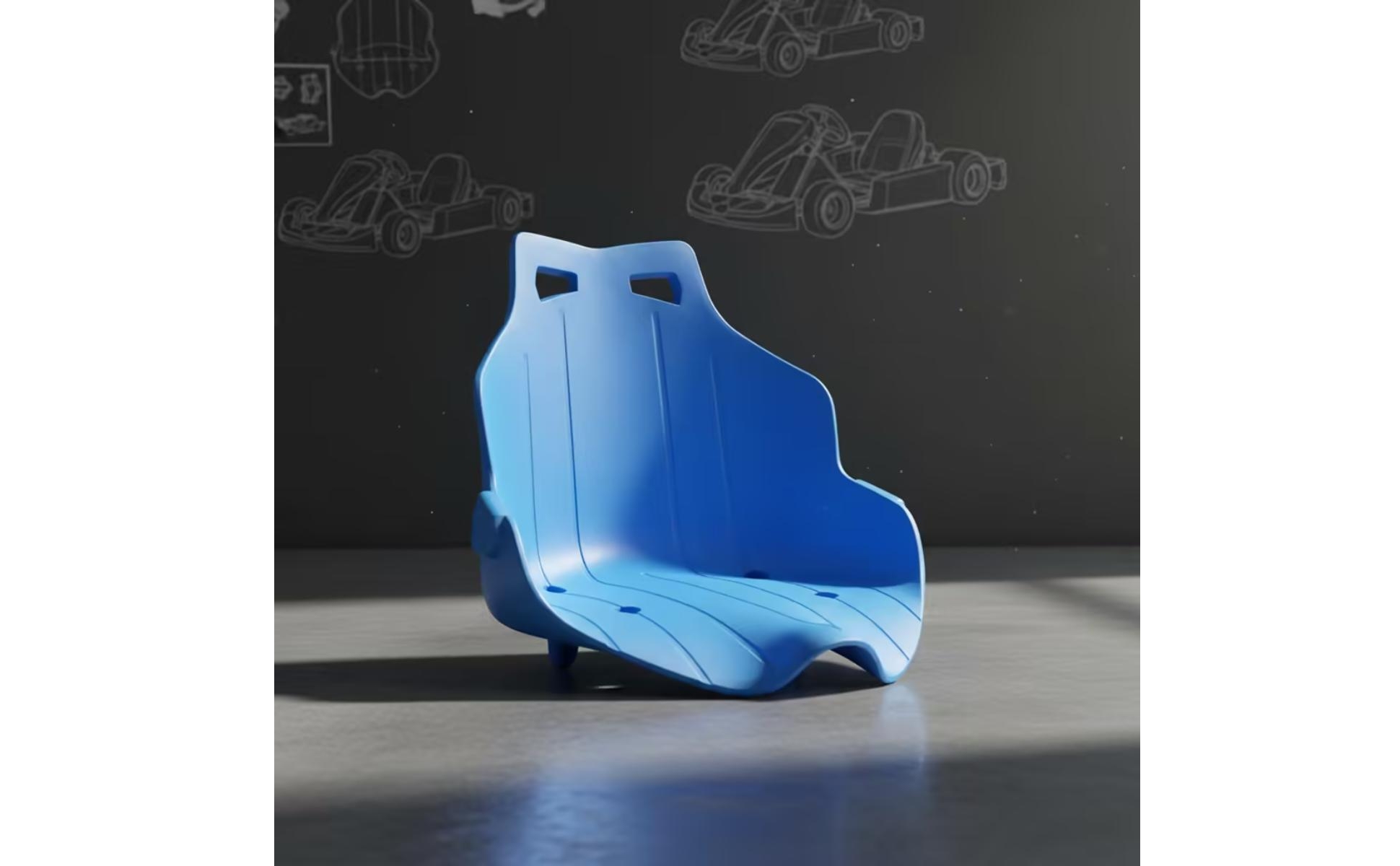 Drift Kart Seat Single-Piece Molded Plastic Seat Contoured for Balance Bikes