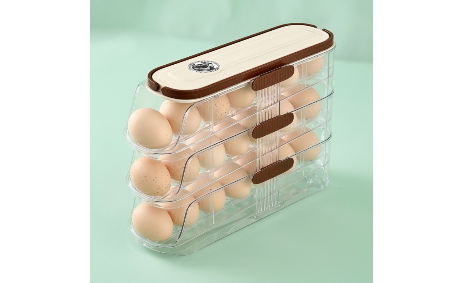 Egg Drawer Three-Layer Egg Holder with Drawer Transparent for Kitchen Counter