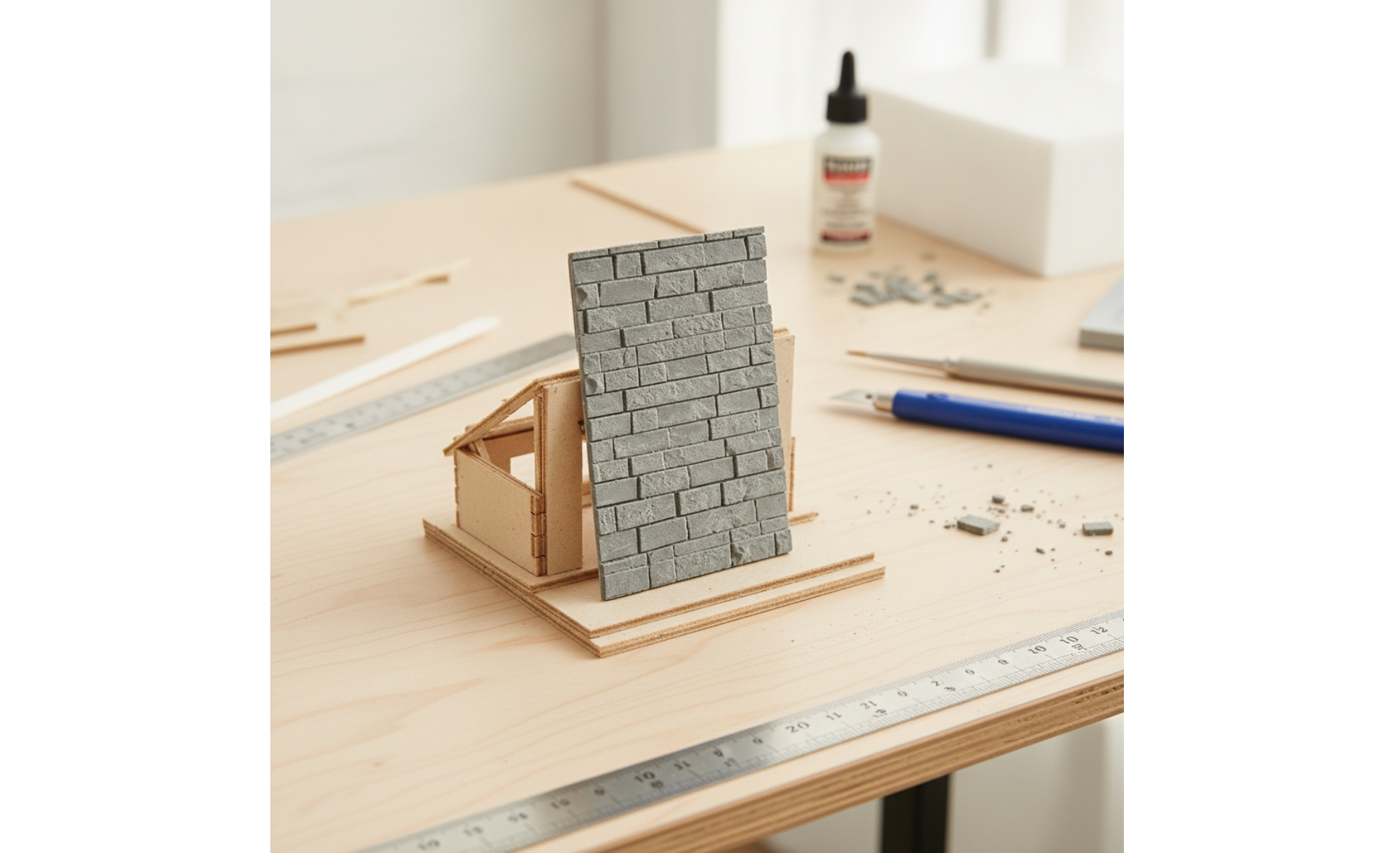 Miniature Brick Wall Textured Miniature Wall Panel Realistic for Hobbyists