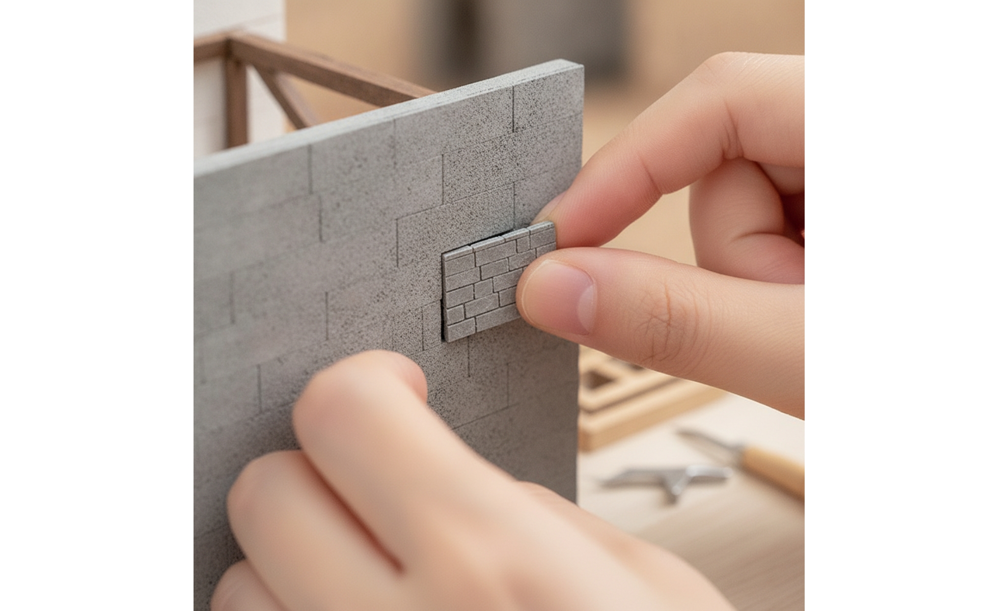 Miniature Brick Wall Textured Miniature Wall Panel Realistic for Hobbyists