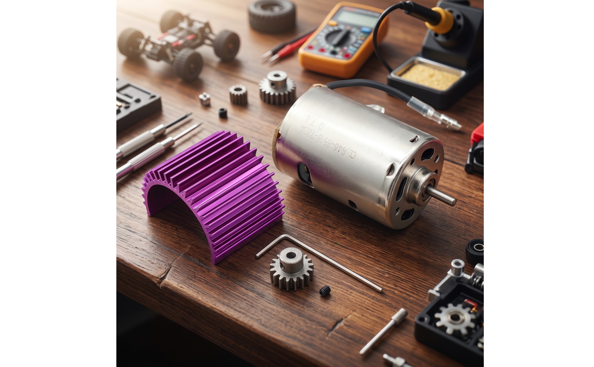 Brushed Motor with Heat Sink Finned RC Car Motor Bundle Reliable for Hobbyists
