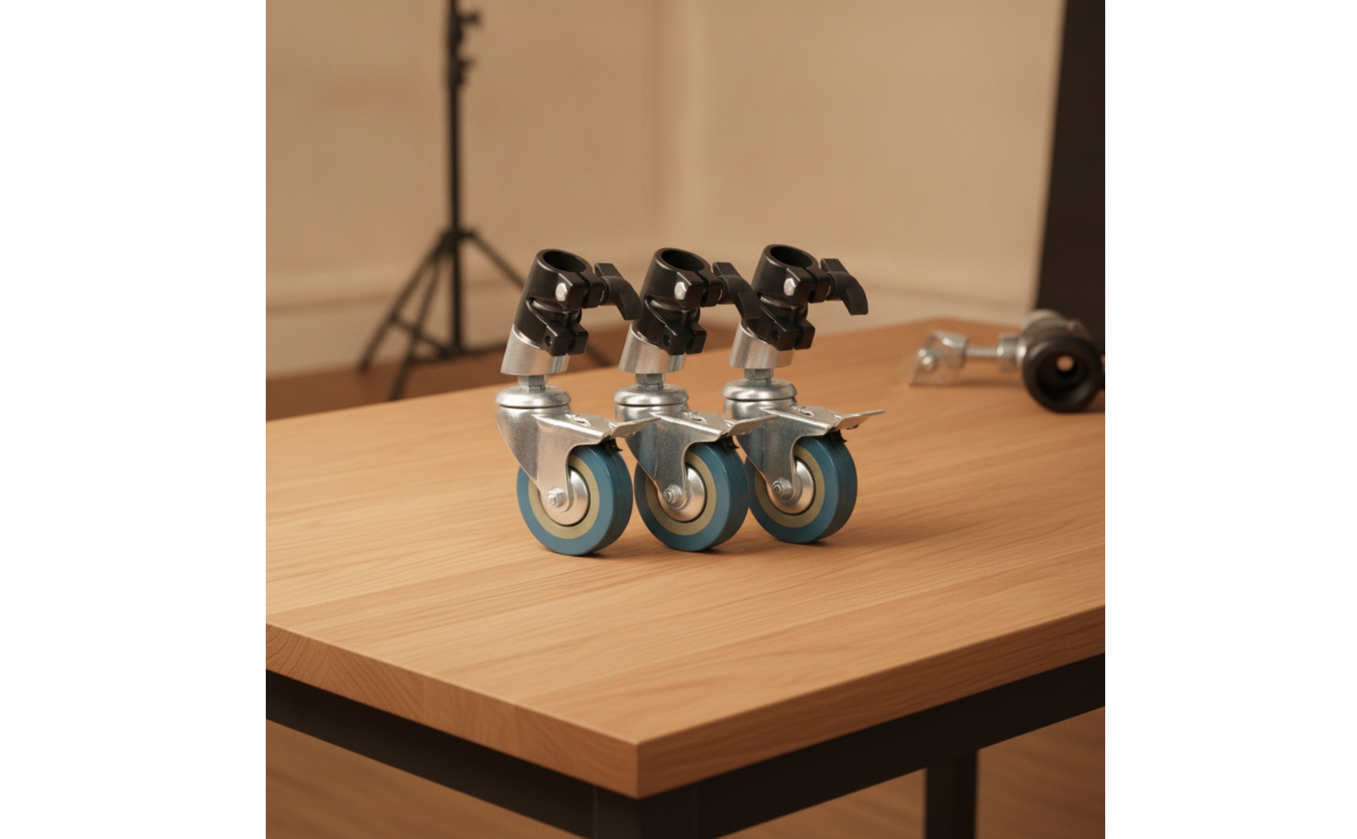 3 Pieces C-Stand Caster Wheel Locking Light Stand Caster Swivel for Photo Studio