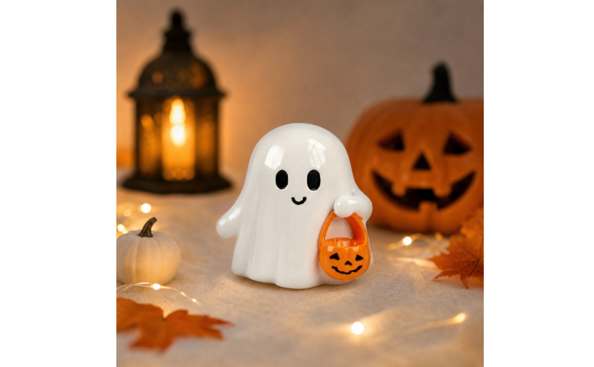 Ghost Figurine Halloween Resin Ghost Cute for Desk Display, Minimalists