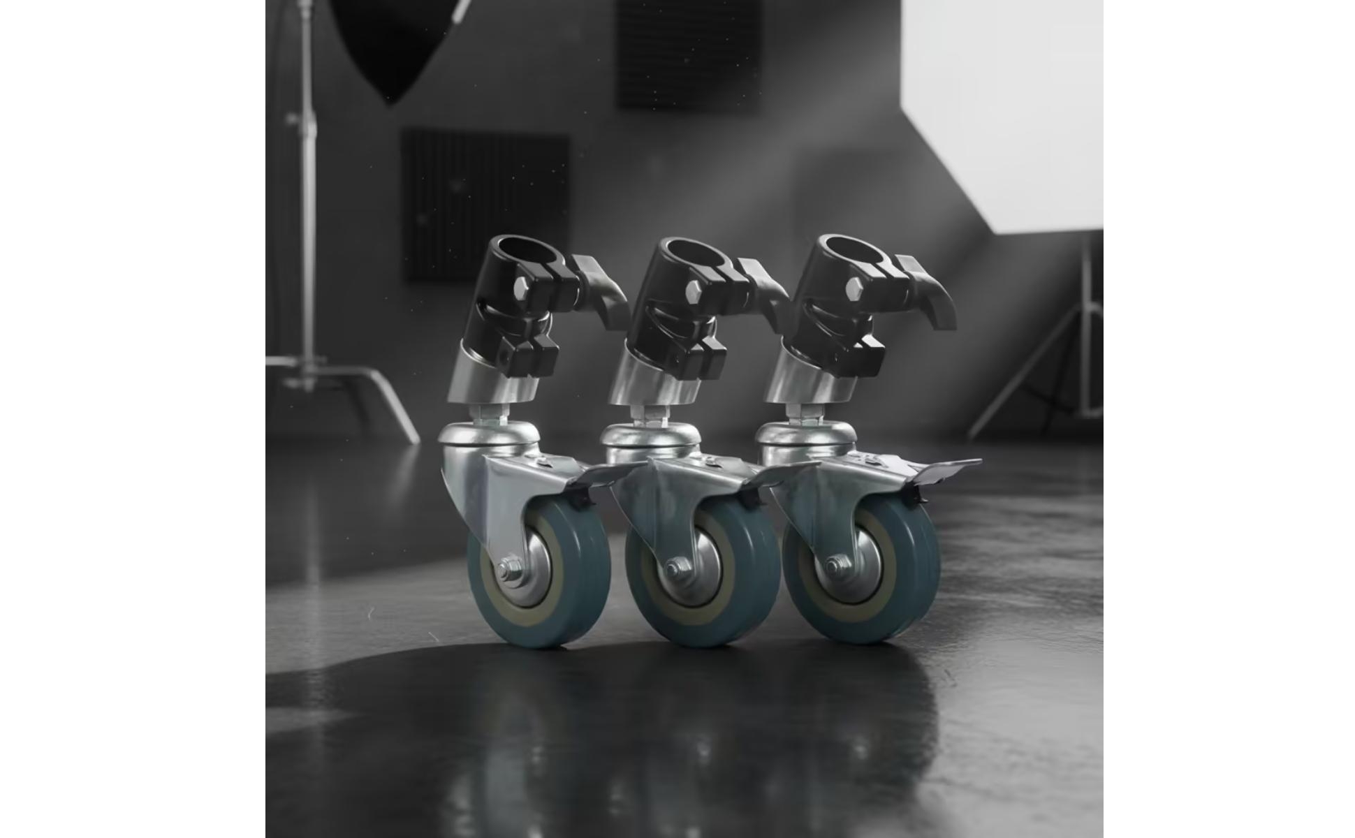 3 Pieces C-Stand Caster Wheel Locking Light Stand Caster Swivel for Photo Studio