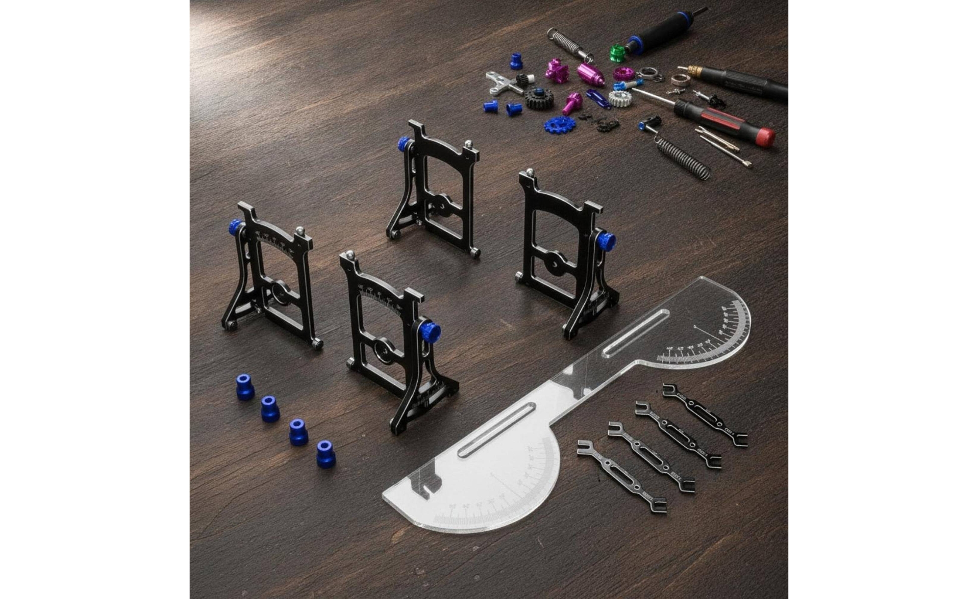 Camber, Toe, and Slip Angle Gauge 1/10 Scale RC Car Alignment Gauge Versatile