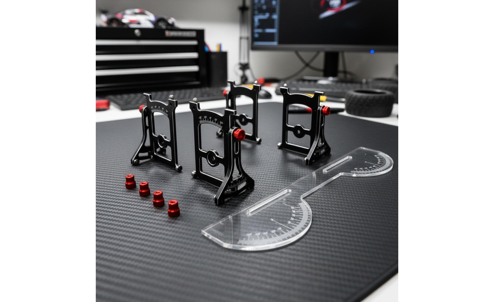 Camber, Toe, and Slip Angle Gauge 1/10 Scale RC Car Alignment Gauge Versatile
