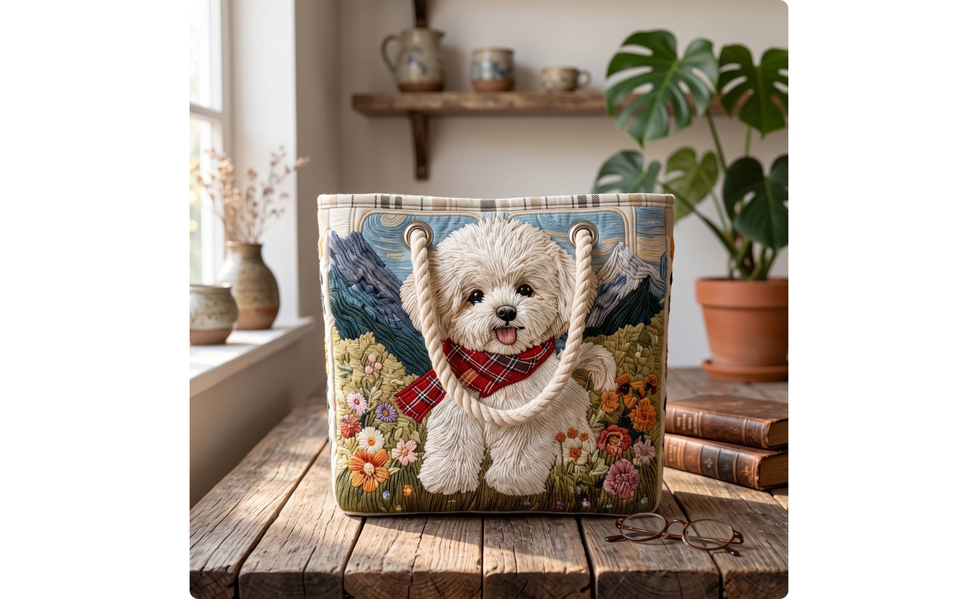 Tote Bag with Rope Handles Soft-Structured Quilted Tote Bag Large for Travel