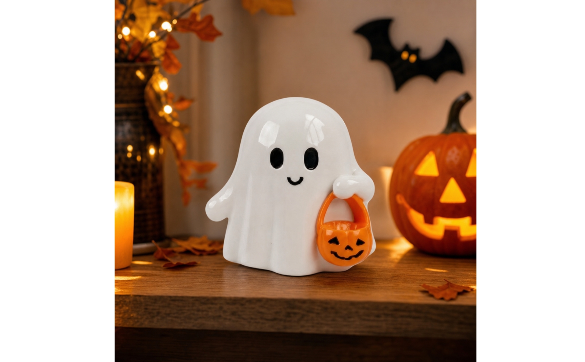 Ghost Figurine Halloween Resin Ghost Cute for Desk Display, Minimalists