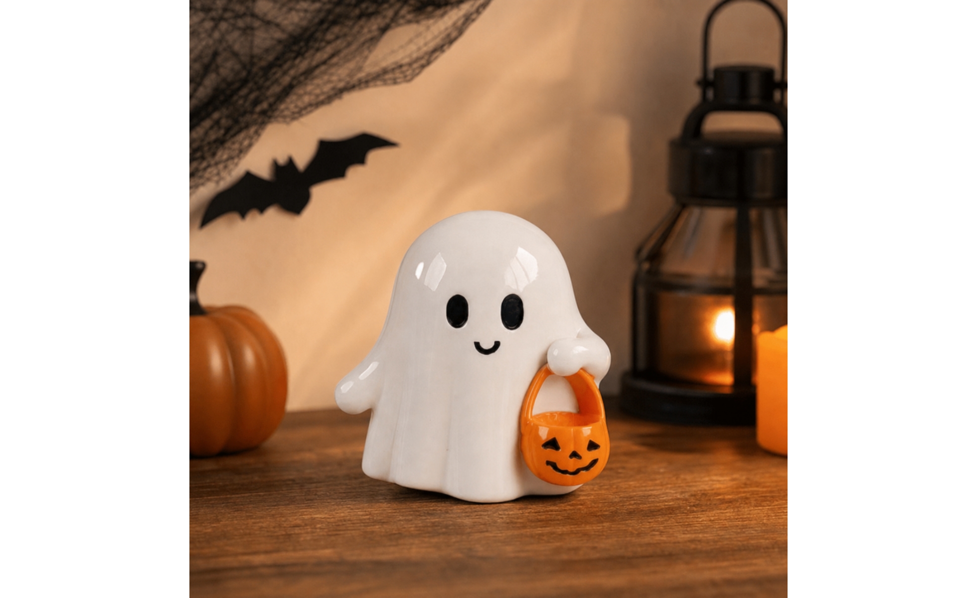 Ghost Figurine Halloween Resin Ghost Cute for Desk Display, Minimalists