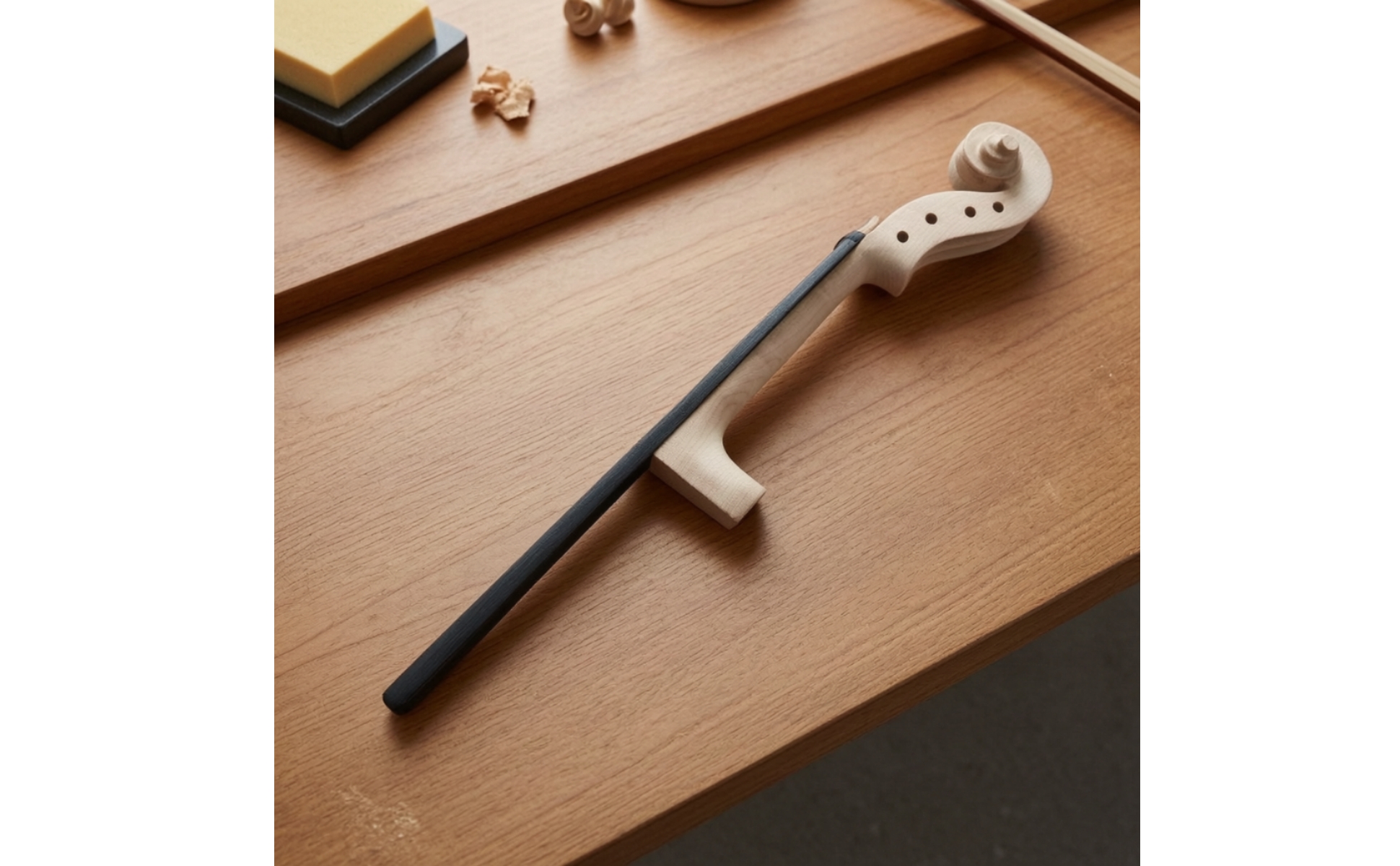 Violin Neck with Fingerboard Unfinished Violin Neck with Head Unvarnished