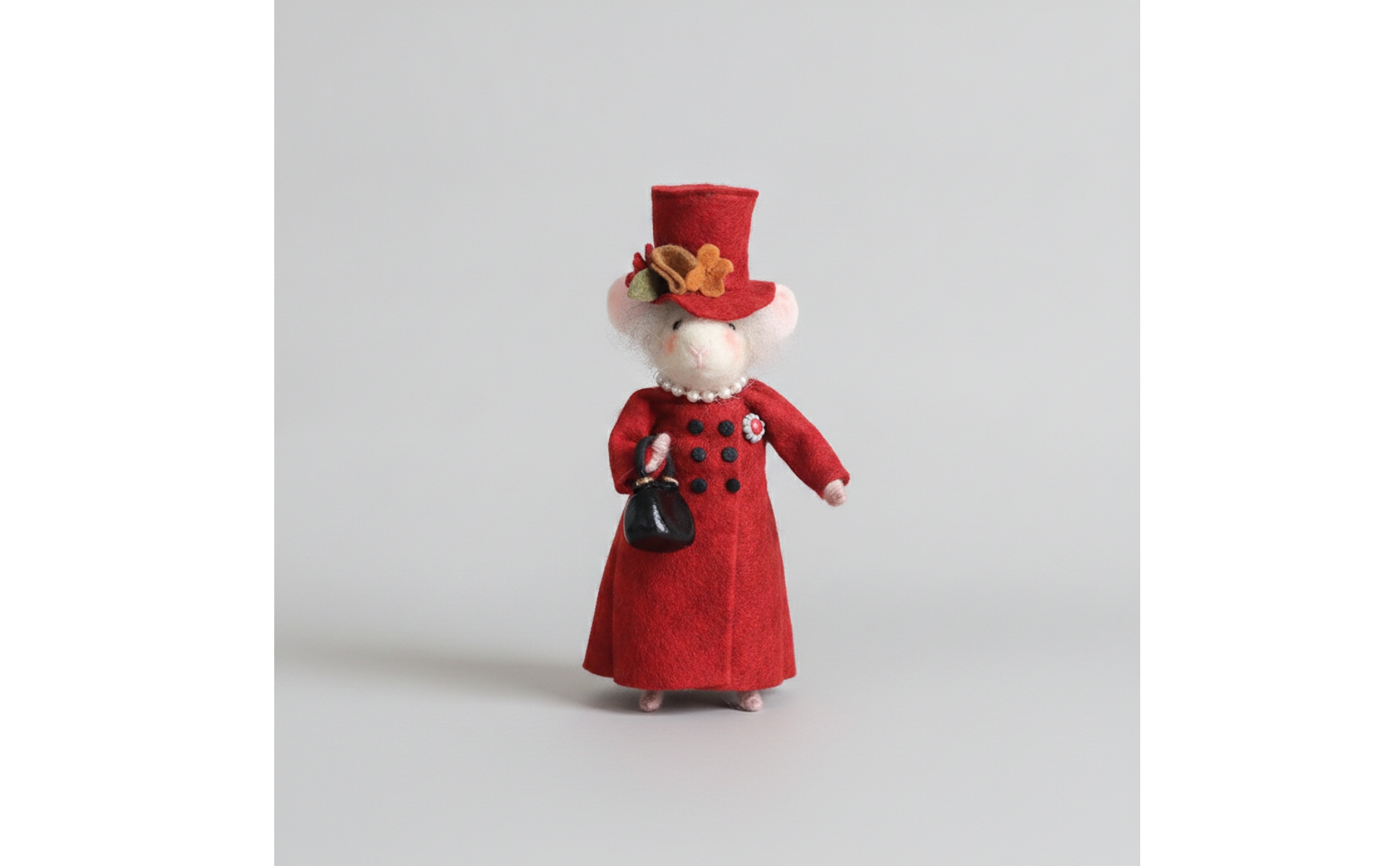 Needle-Felted Miniature Felt with Glasses Artisanal for Collectors