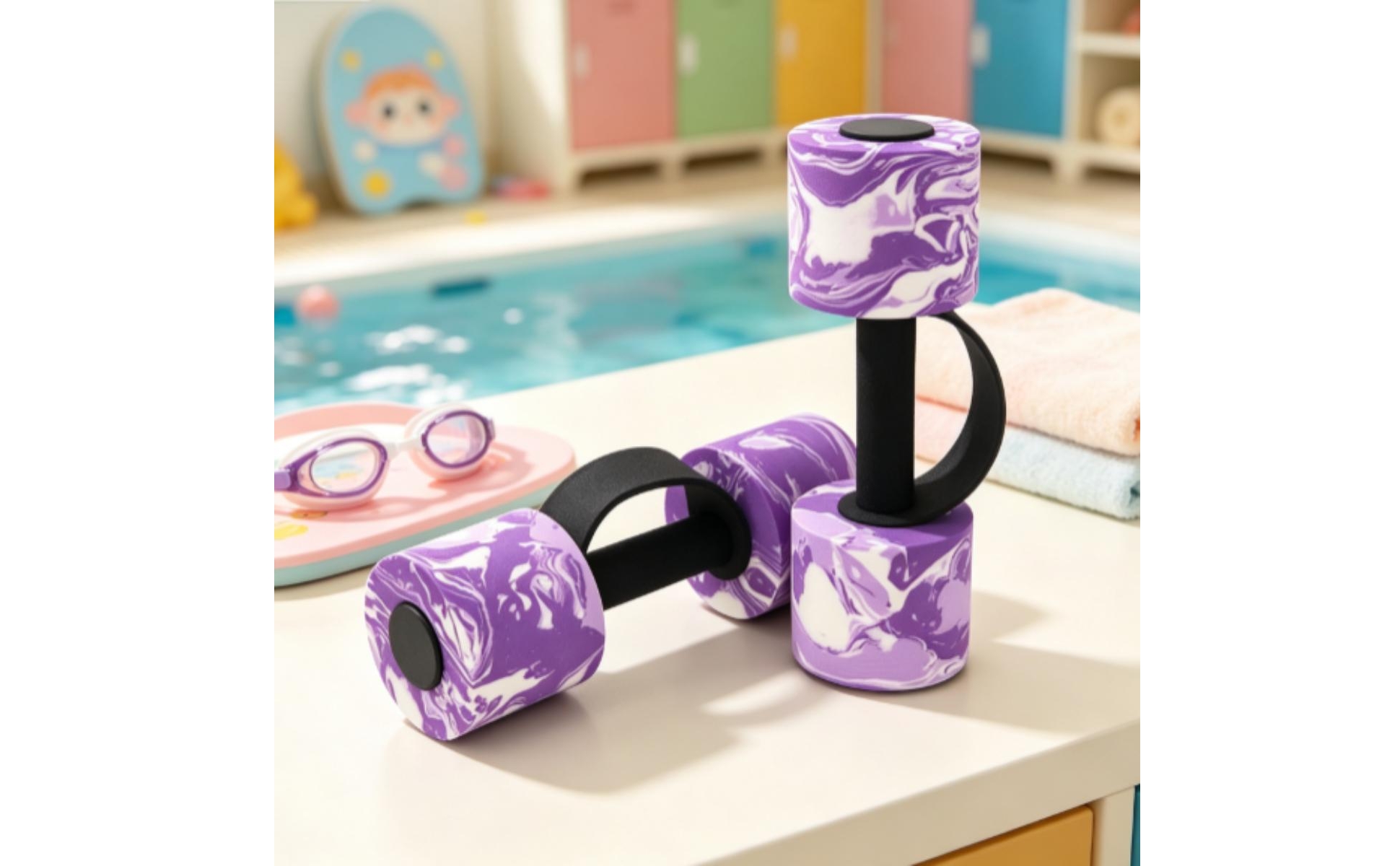 Water Dumbbell Waterproof Aquatic Dumbbell Floating for Aqua Aerobics, Swimmers