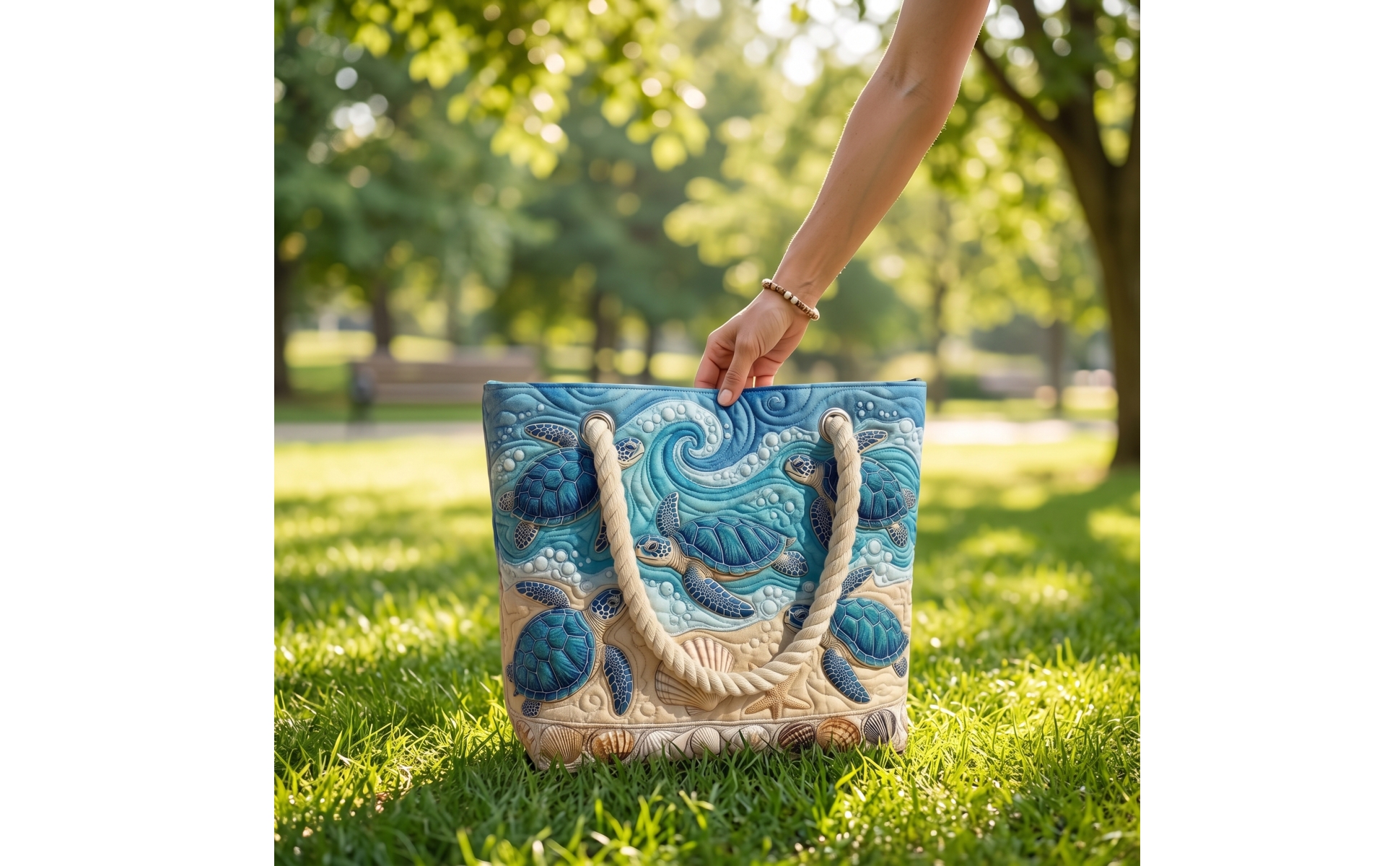 Tote Bag with Rope Handles Soft-Structured Quilted Tote Bag Large for Travel