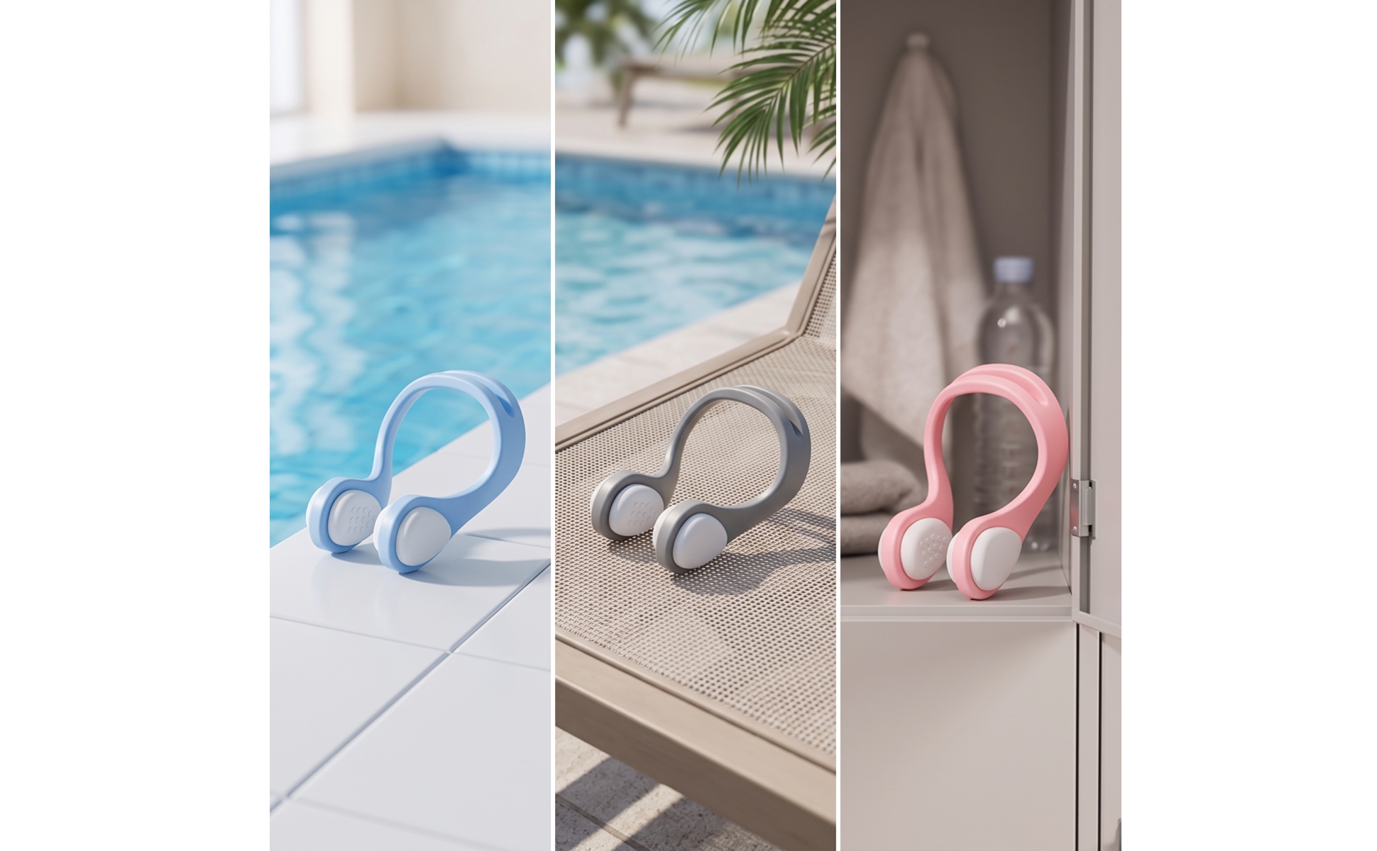 Schwimm-Nasenclip mit Halteband ergonomisch Schwimm-Nasenclip rutschfest