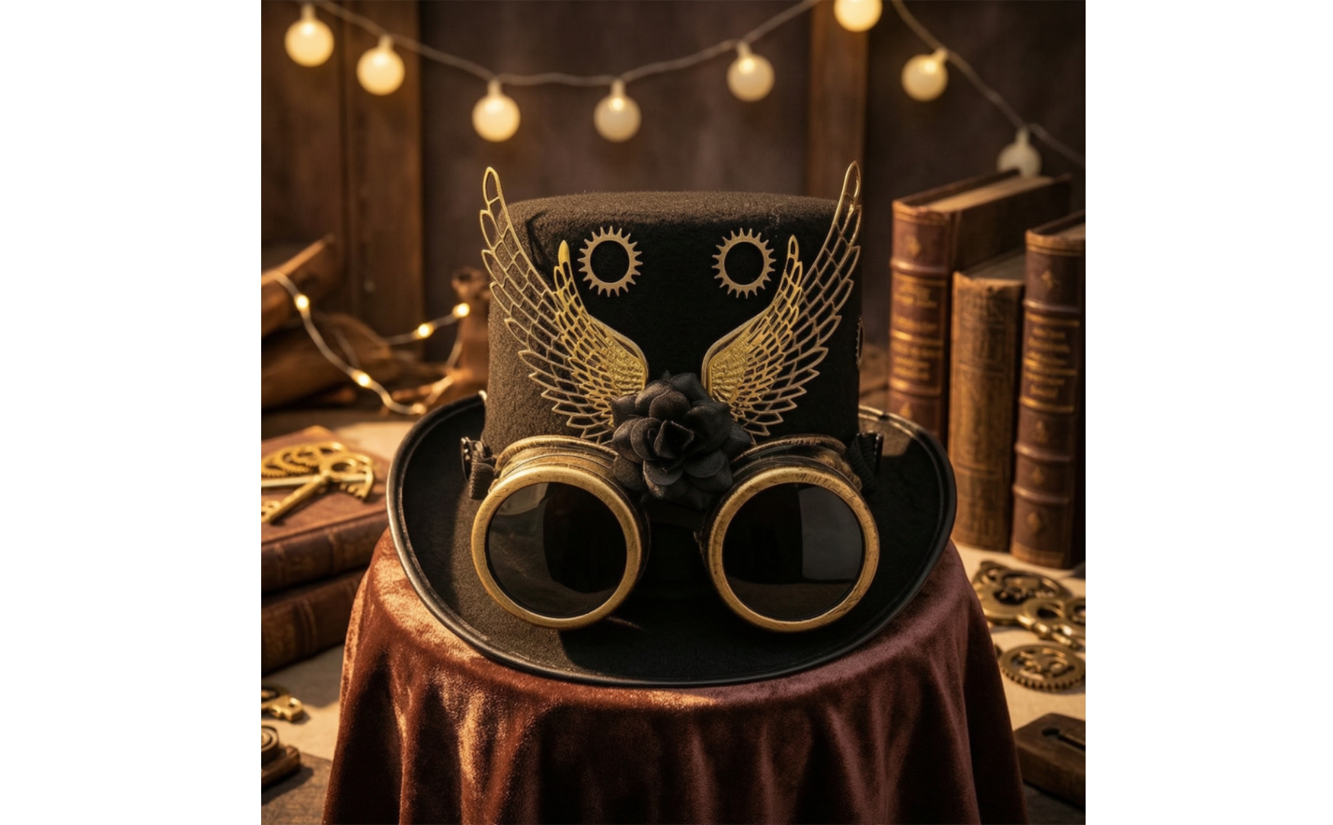 Steampunk Top Hat 19th-Century-inspiredInspired Top Hat with Goggles