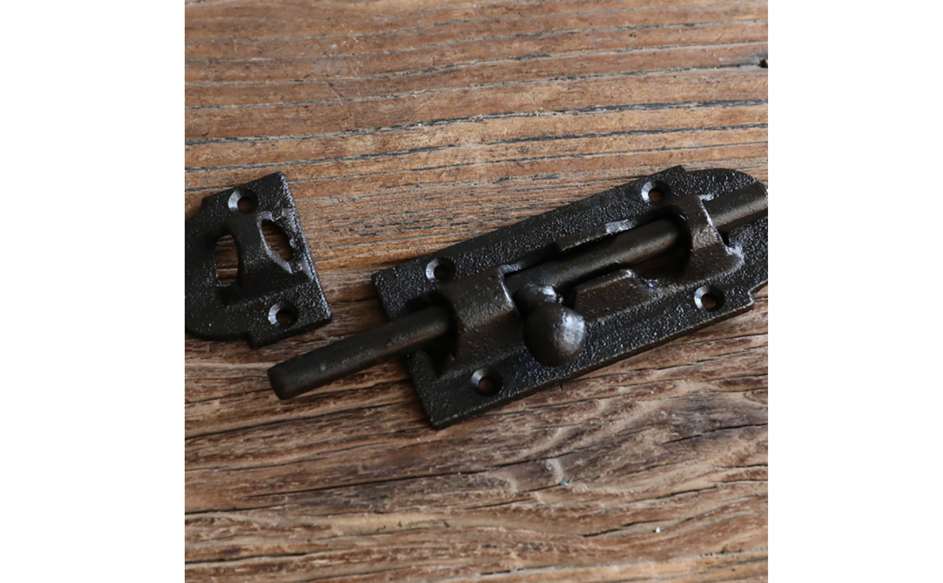 Sliding Bolt Latch Cast Iron Sliding Latch with Strike Plate Surface-Mounted