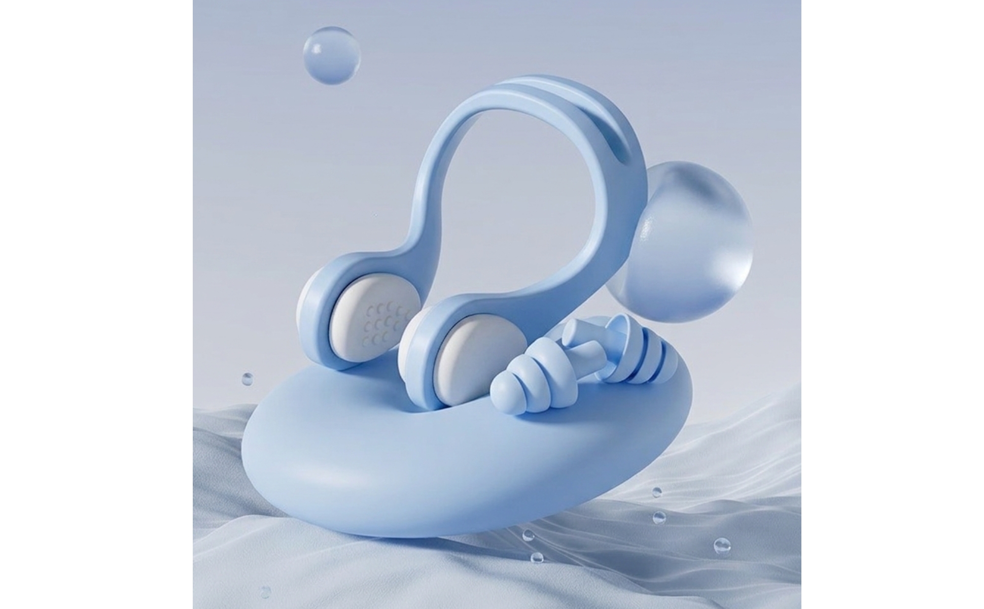 Schwimm-Nasenclip mit Halteband ergonomisch Schwimm-Nasenclip rutschfest