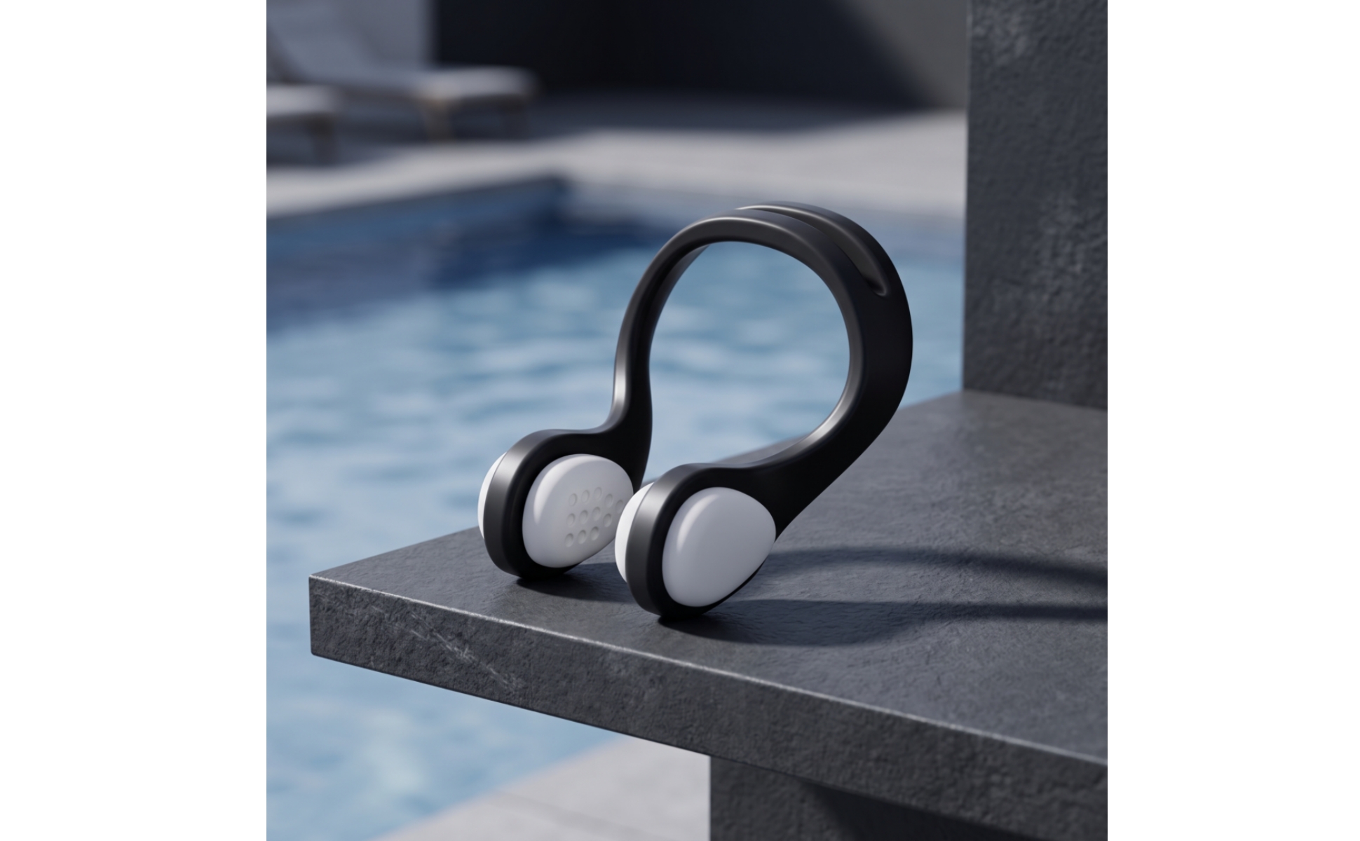 Schwimm-Nasenclip mit Halteband ergonomisch Schwimm-Nasenclip rutschfest