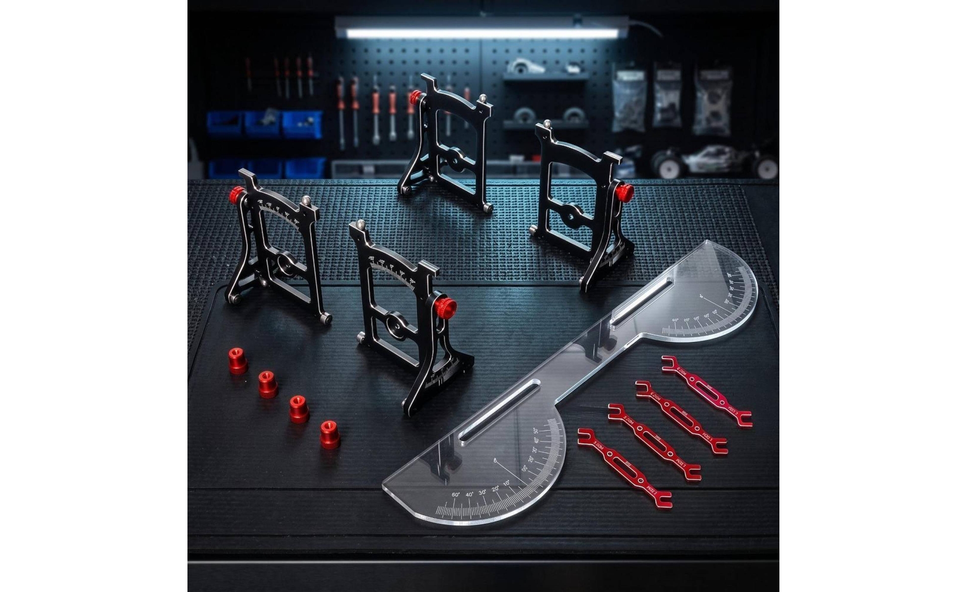 Camber, Toe, and Slip Angle Gauge 1/10 Scale RC Car Alignment Gauge Versatile