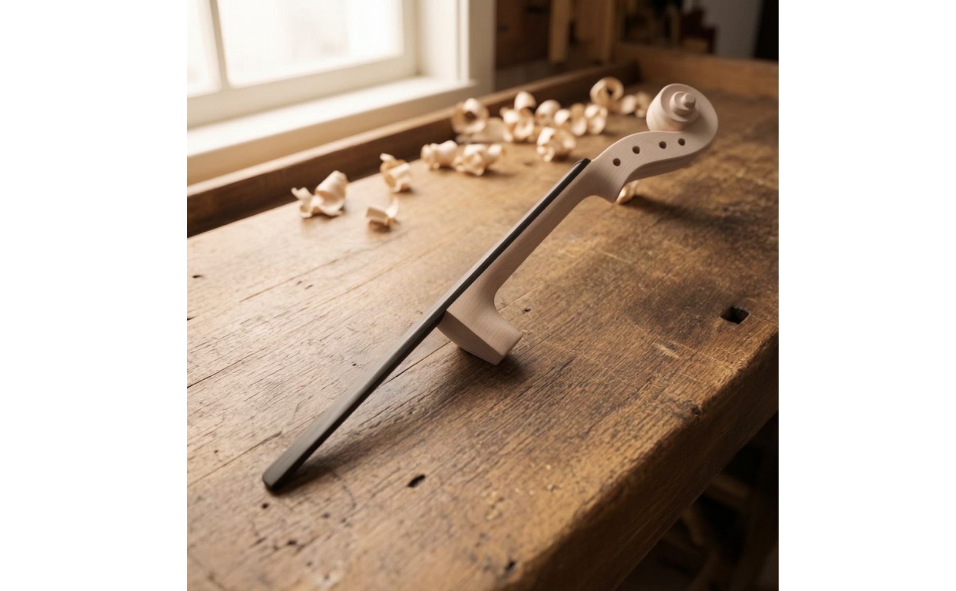 Violin Neck with Fingerboard Unfinished Violin Neck with Head Unvarnished