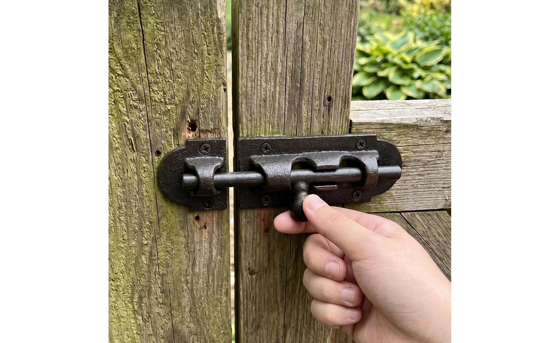 Sliding Bolt Latch Cast Iron Sliding Latch with Strike Plate Surface-Mounted