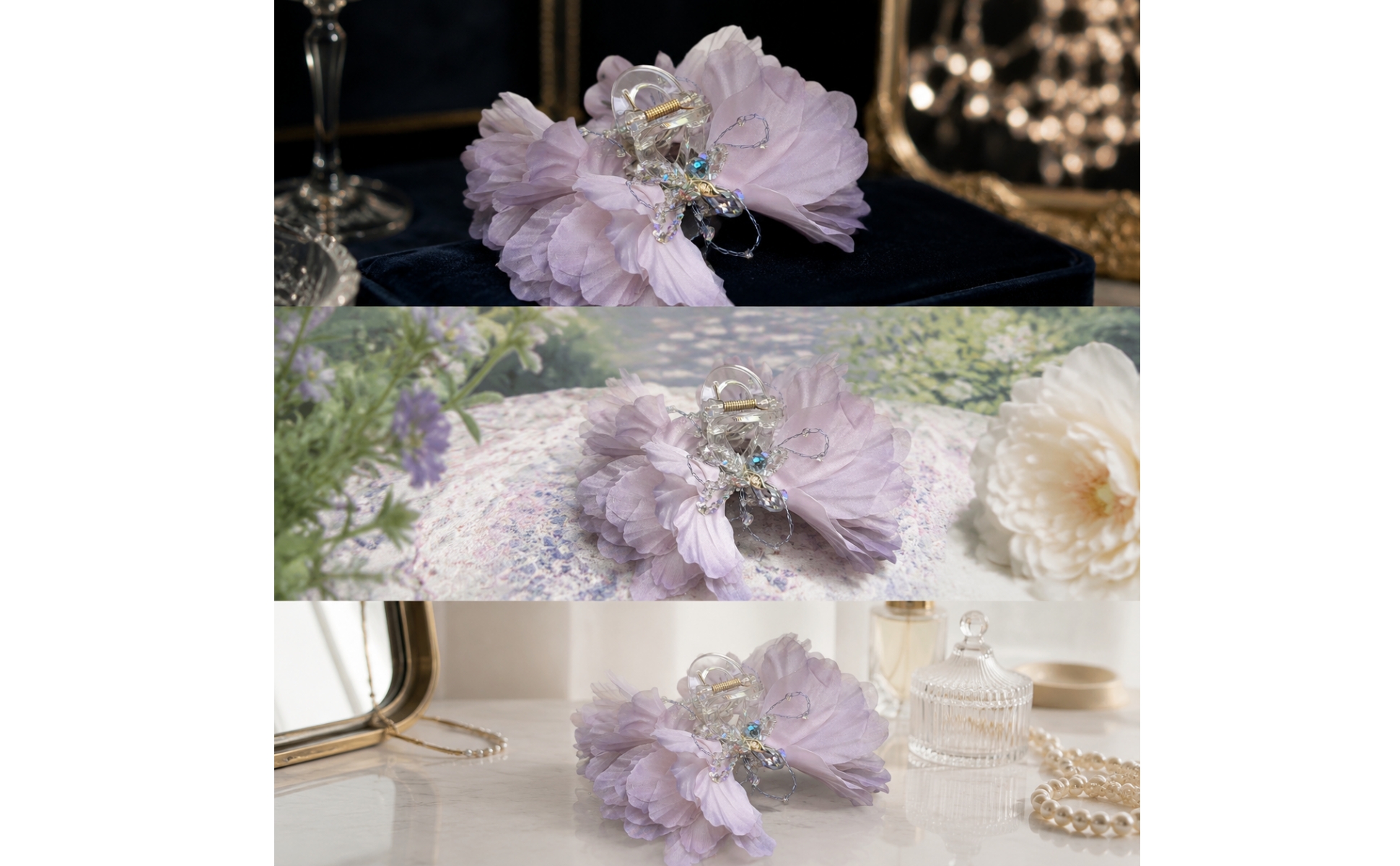 Butterfly Hair Claw Clip Beaded Butterfly Claw Clip with Beads Elegant for Women
