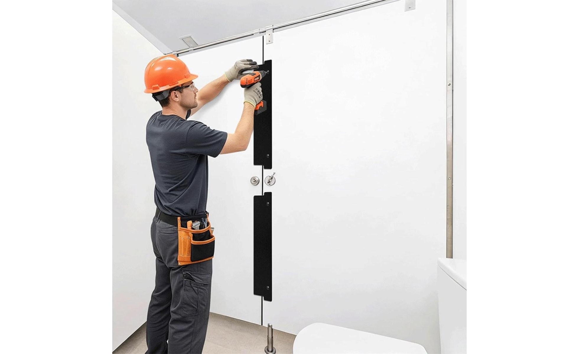 4 Pieces Bathroom Stall Privacy Strip Frosted for Facility Managers, Contractors