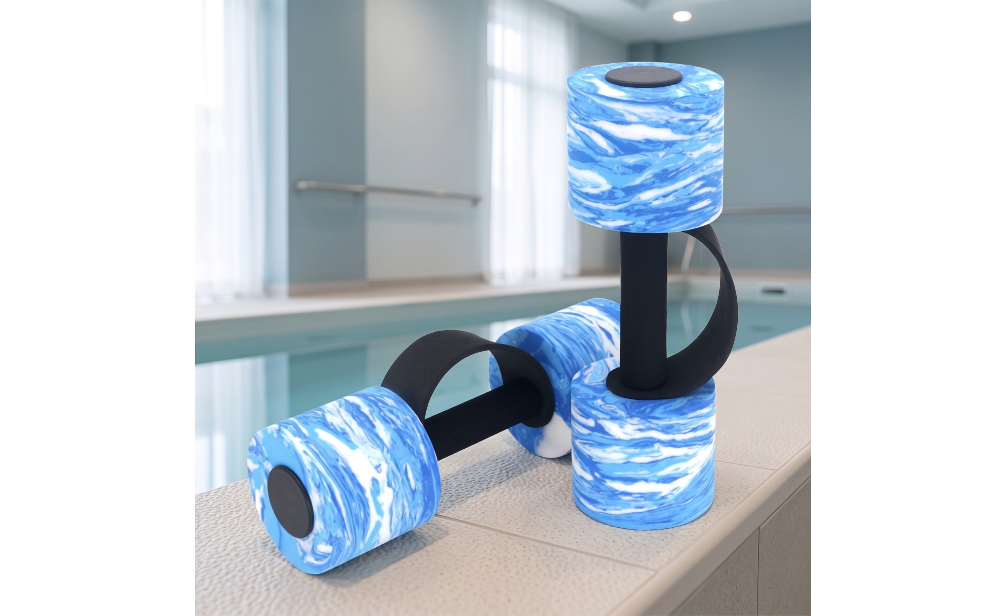 Water Dumbbell Waterproof Aquatic Dumbbell Floating for Aqua Aerobics, Swimmers