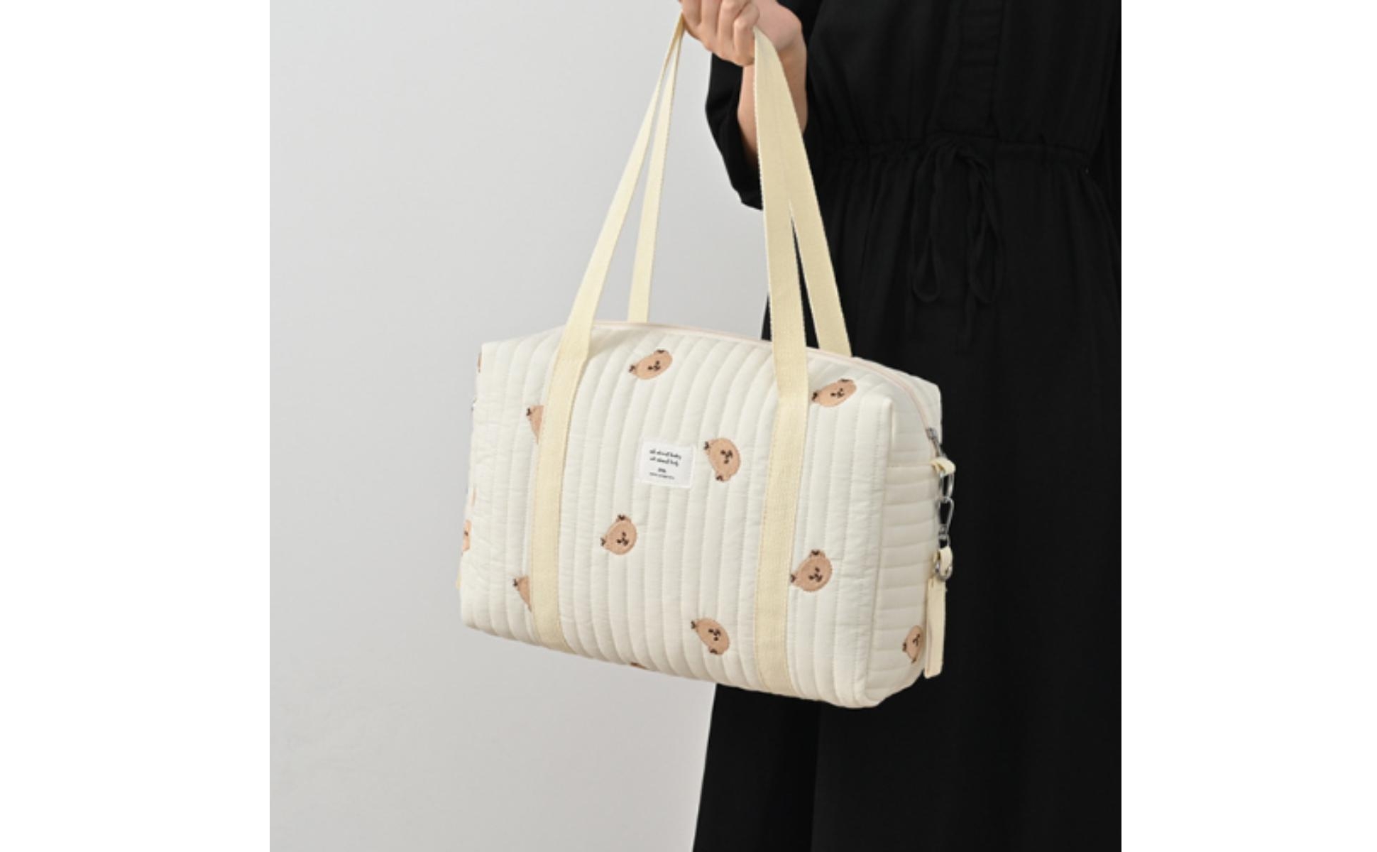 Padded Diaper Tote Soft Quilted Baby Bag Multiple Pockets for Stroller, Parents