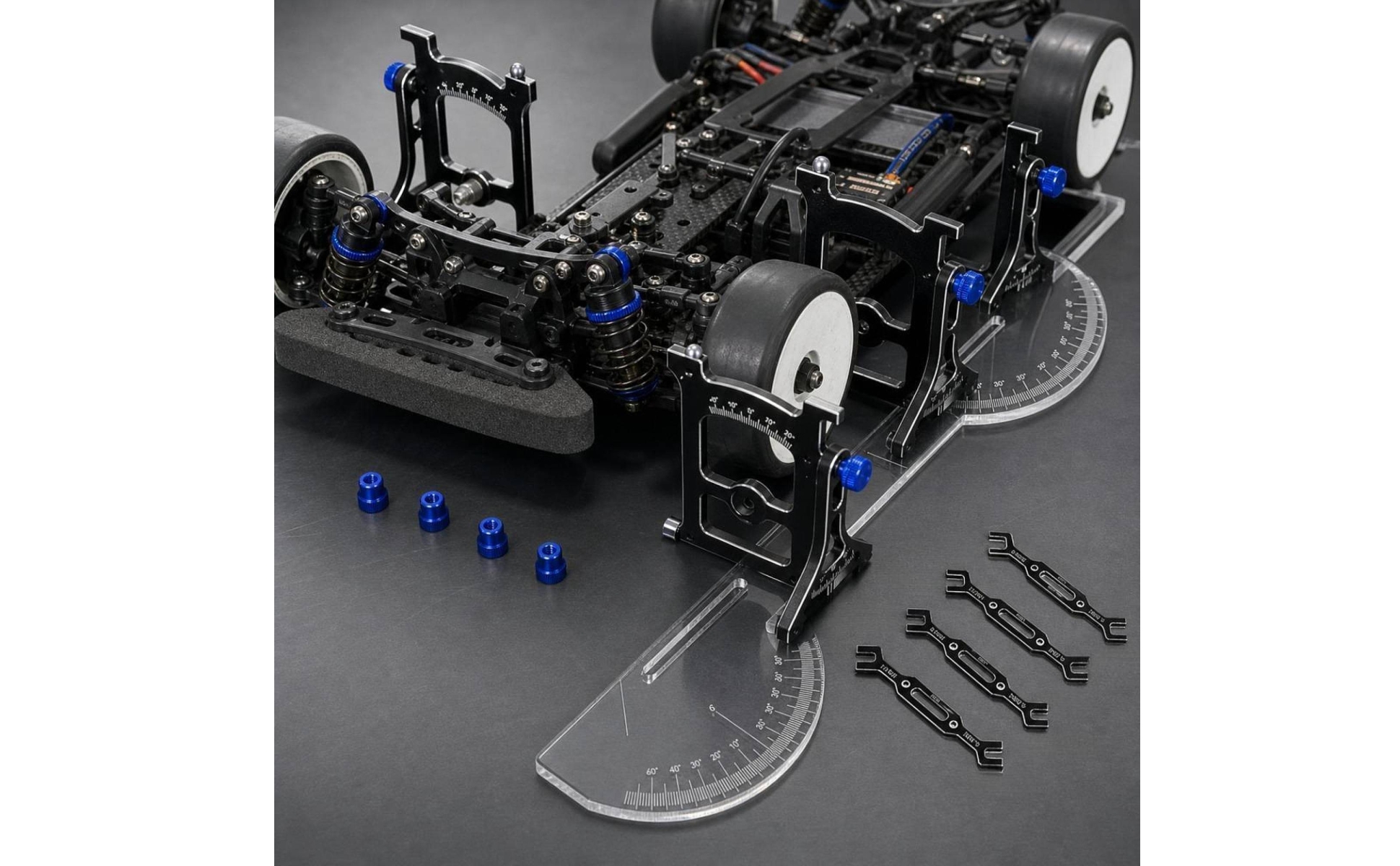 Camber, Toe, and Slip Angle Gauge 1/10 Scale RC Car Alignment Gauge Versatile