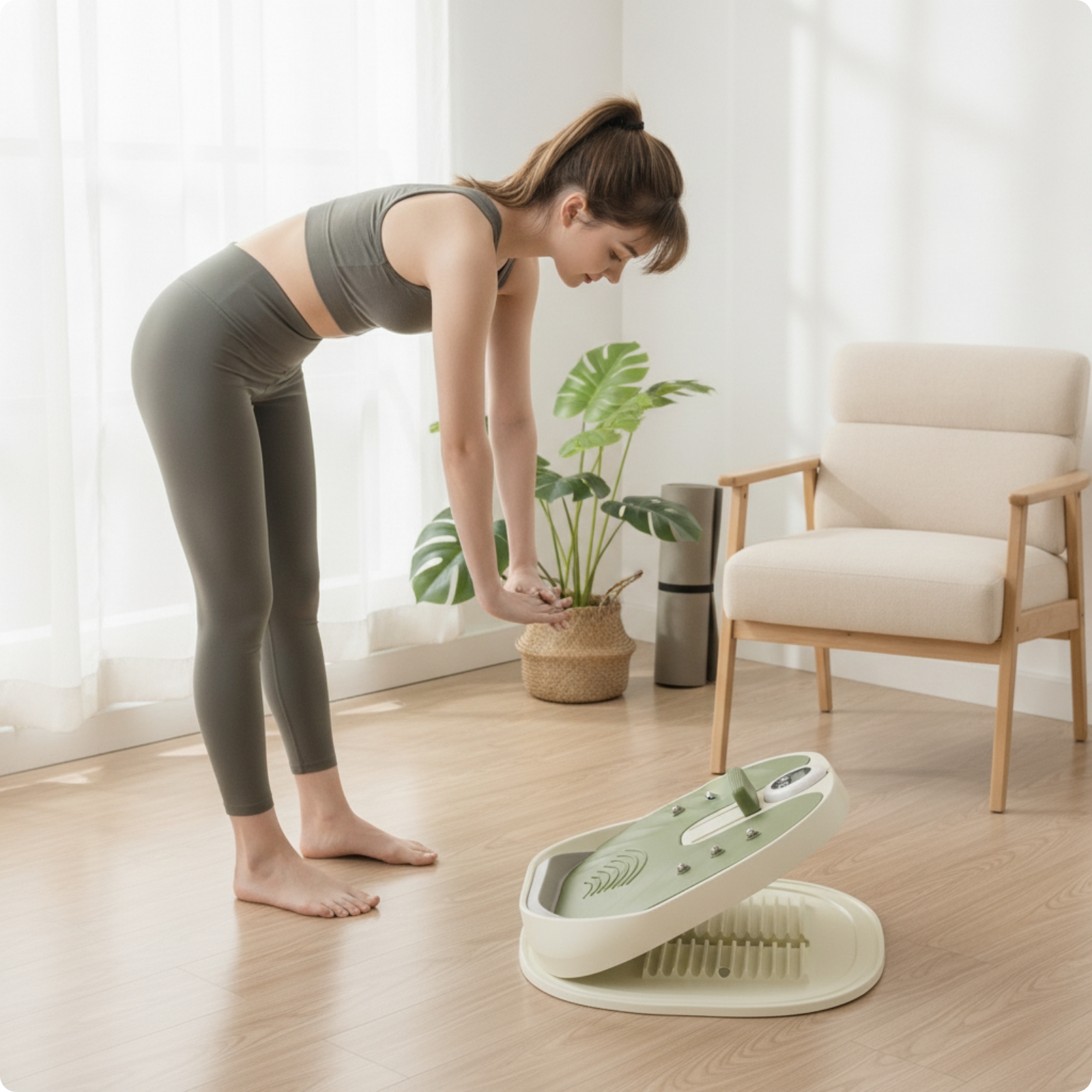 Slant Board with Timer Portable Adjustable Calf Stretcher Stable for Home Gym