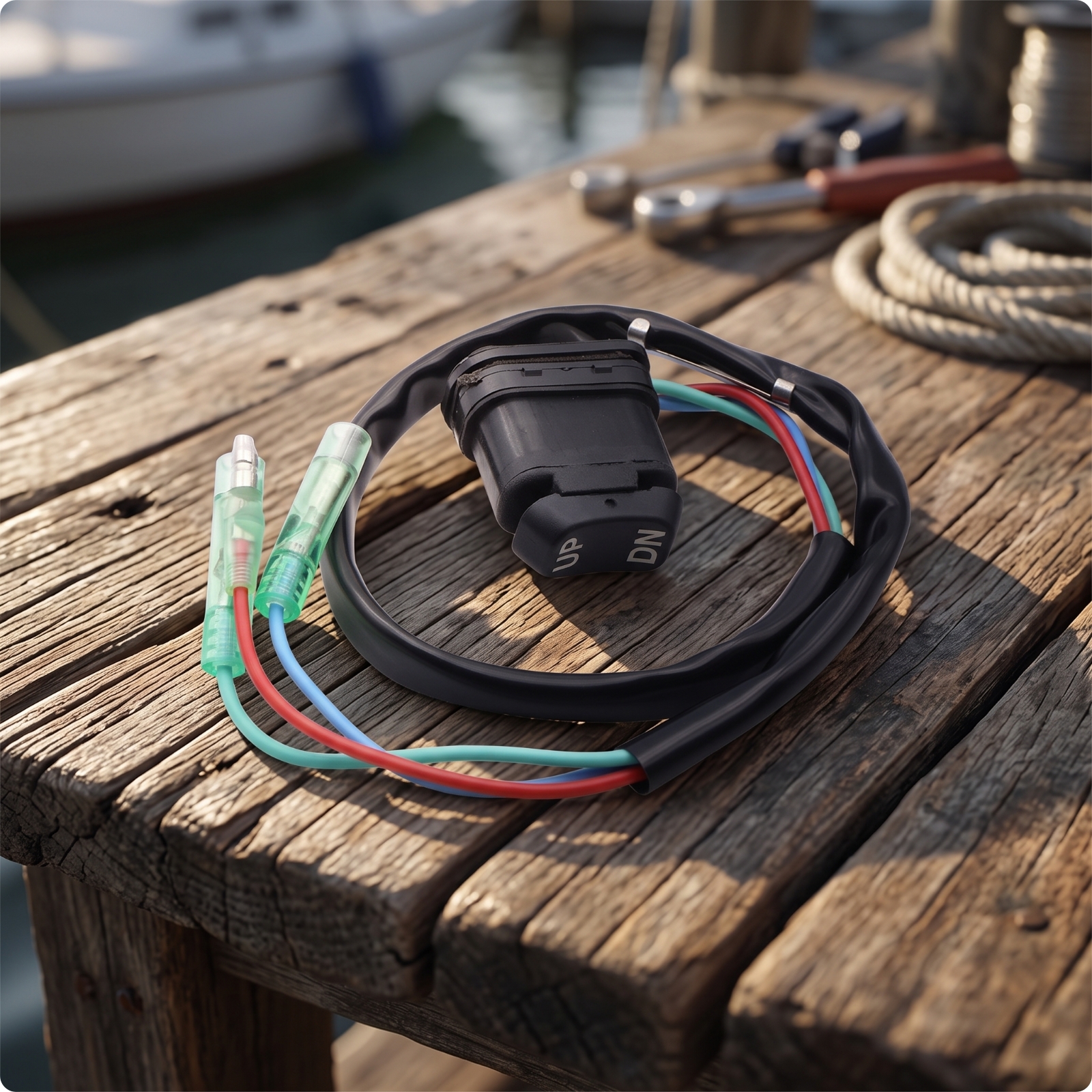 Boat Lift Control Switch Pre-Wired Marine Lift Switch with Wiring Compact