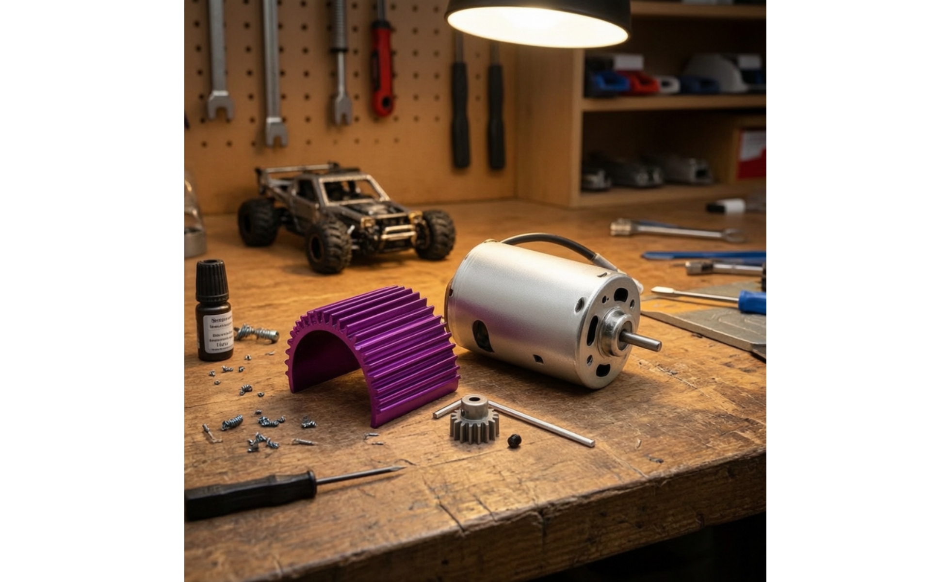 Brushed Motor with Heat Sink Finned RC Car Motor Bundle Reliable for Hobbyists
