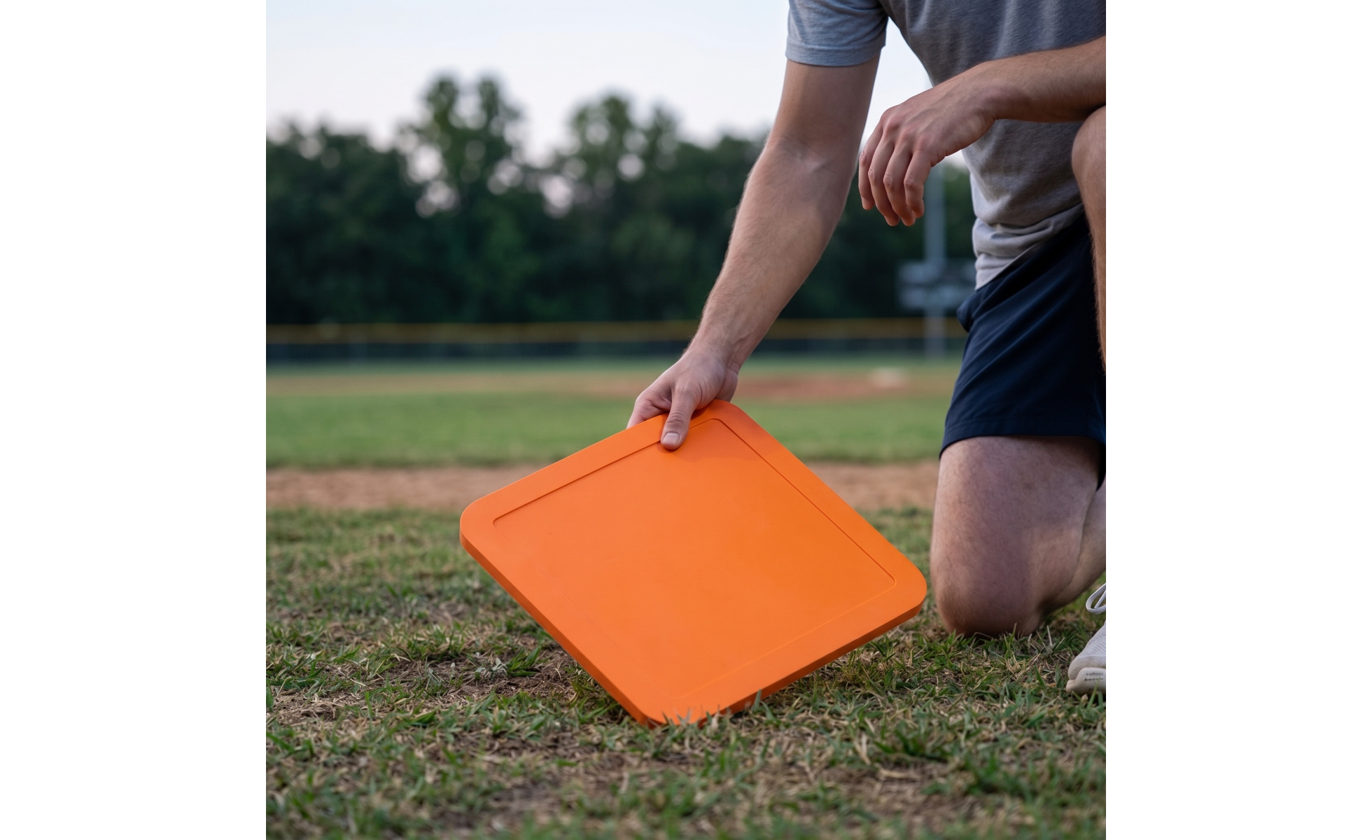 Baseball Base Low-Rise Rubber Base Flat for Backyard, Players, Coaches