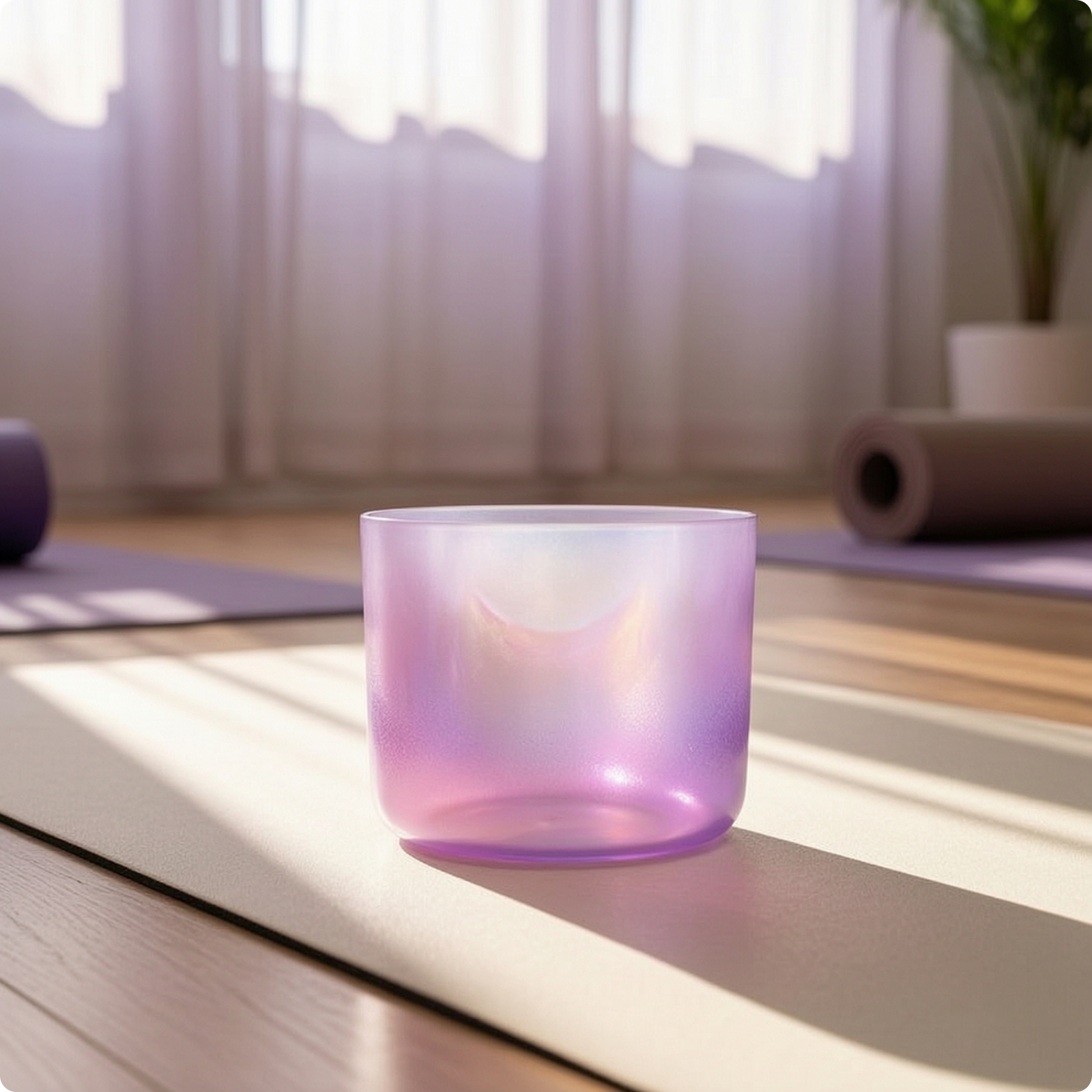 Crystal Singing Bowl Translucent Sound Healing Bowl Iridescent for Practitioners