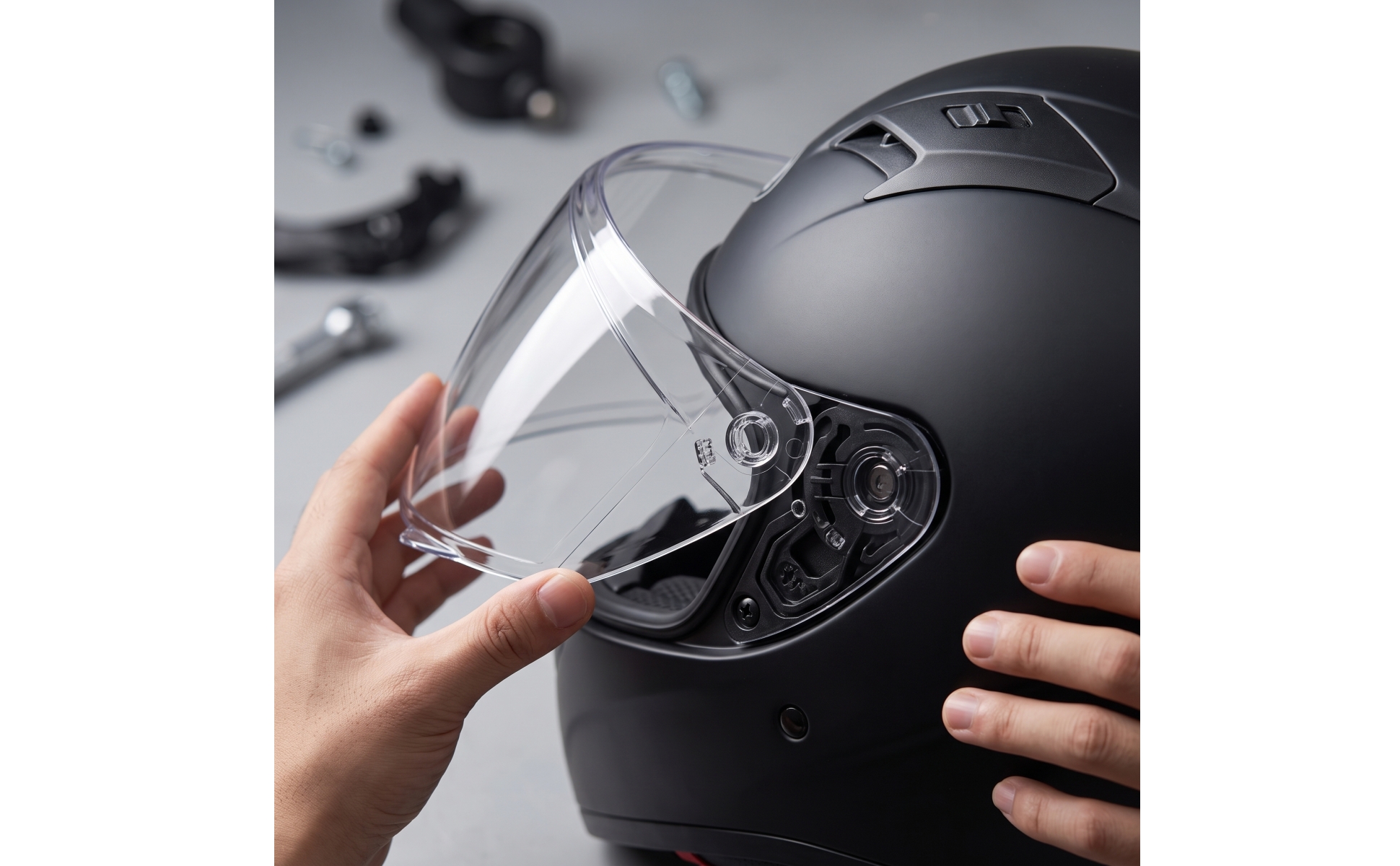 Ersatzvisier Klar Helmvisier Transparent für Straßenverkehr, Motorradfahrer