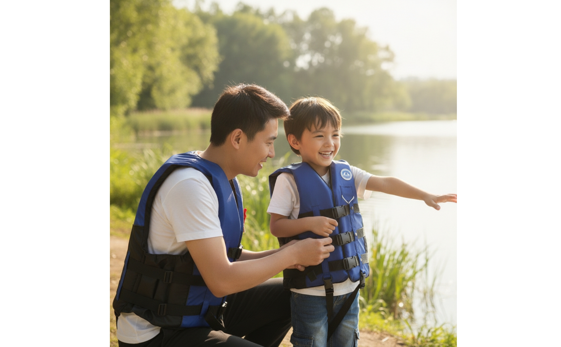 Life Vest with Buckles Adjustable Buoyancy Vest with Straps Padded for Boaters