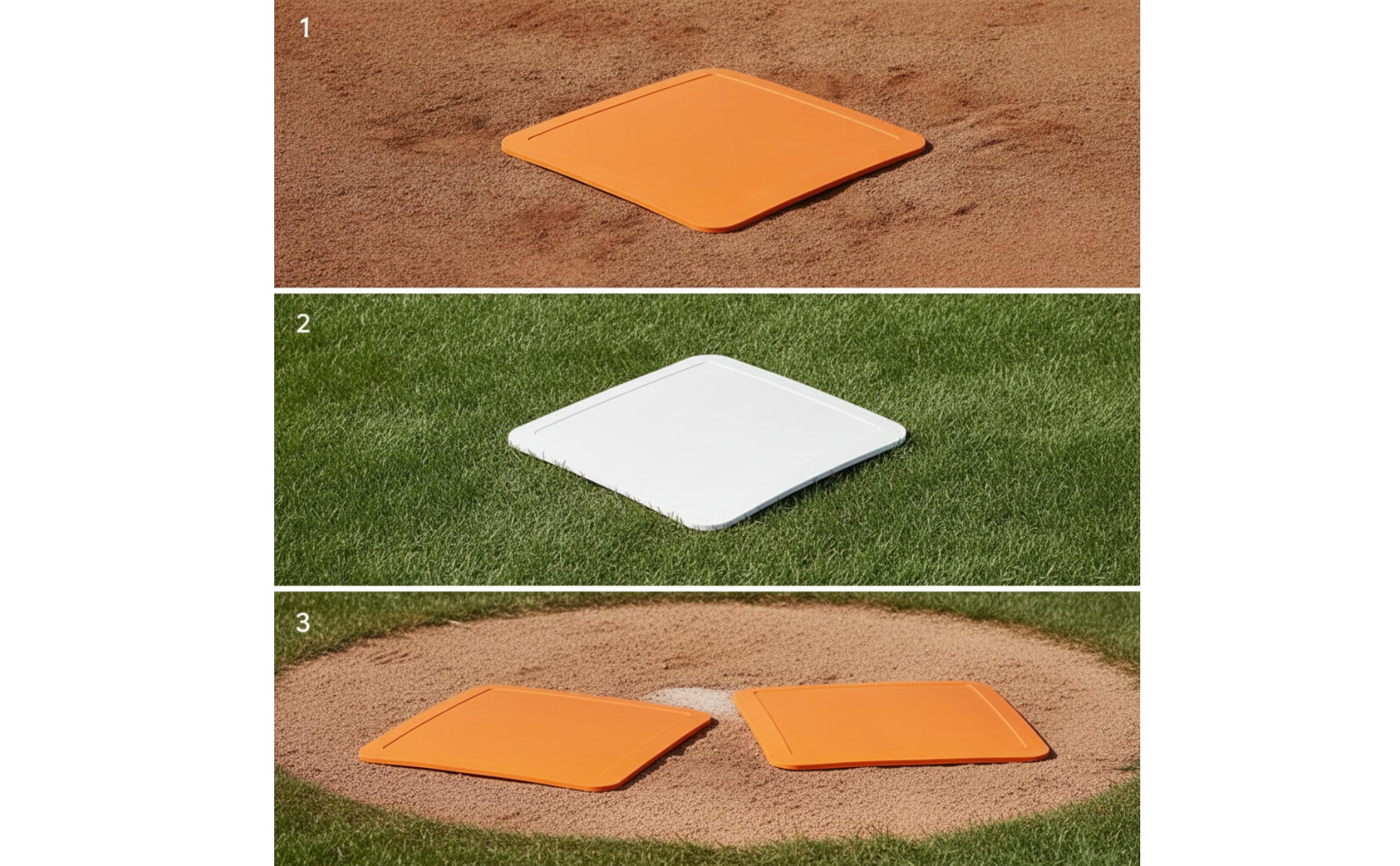 Baseball Base Low-Rise Rubber Base Flat for Backyard, Players, Coaches