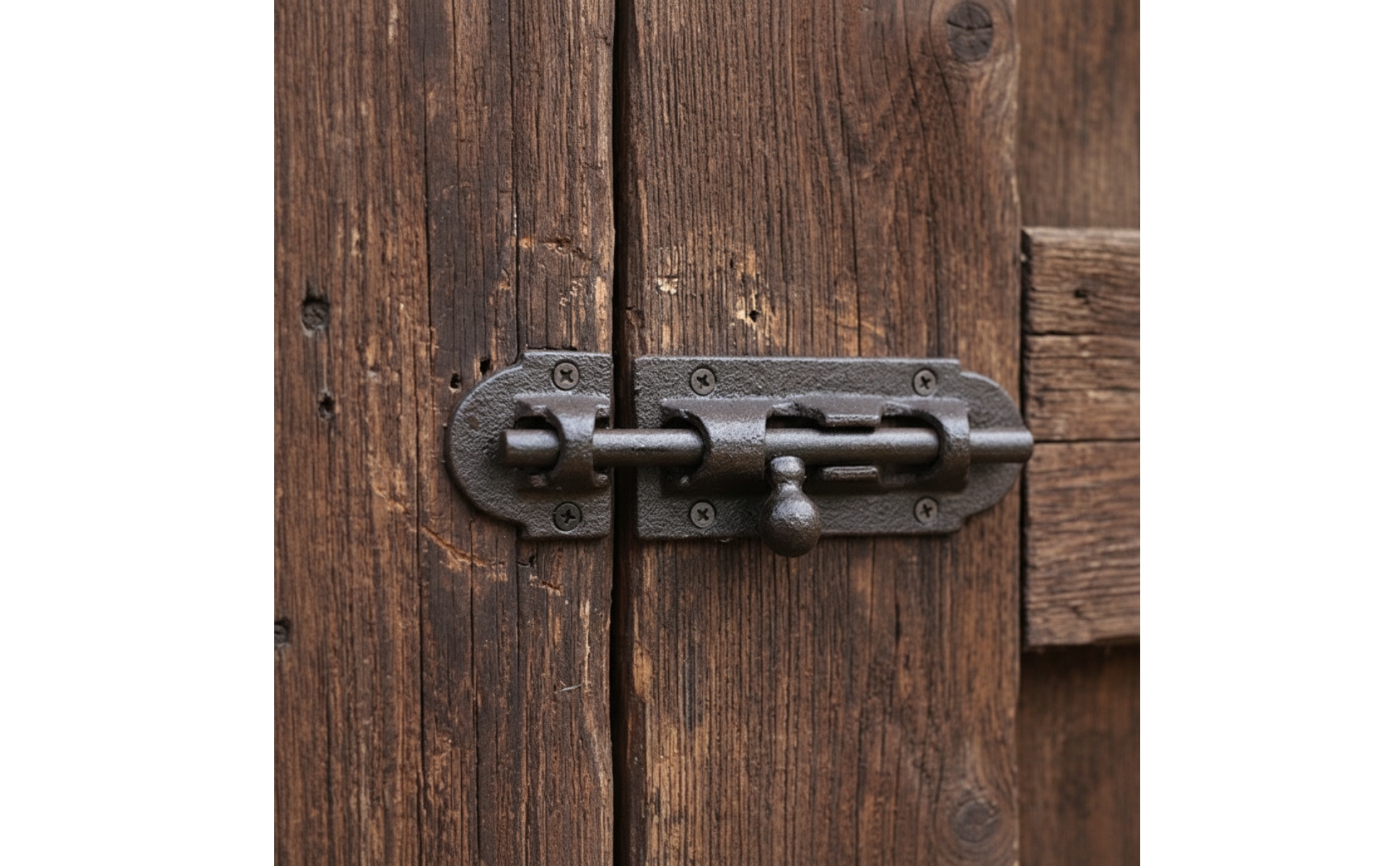 Sliding Bolt Latch Cast Iron Sliding Latch with Strike Plate Surface-Mounted